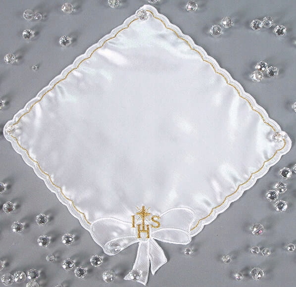 Chusteczka komunijna pamiątka komuniaeu Szerokość produktu 21.5 cm