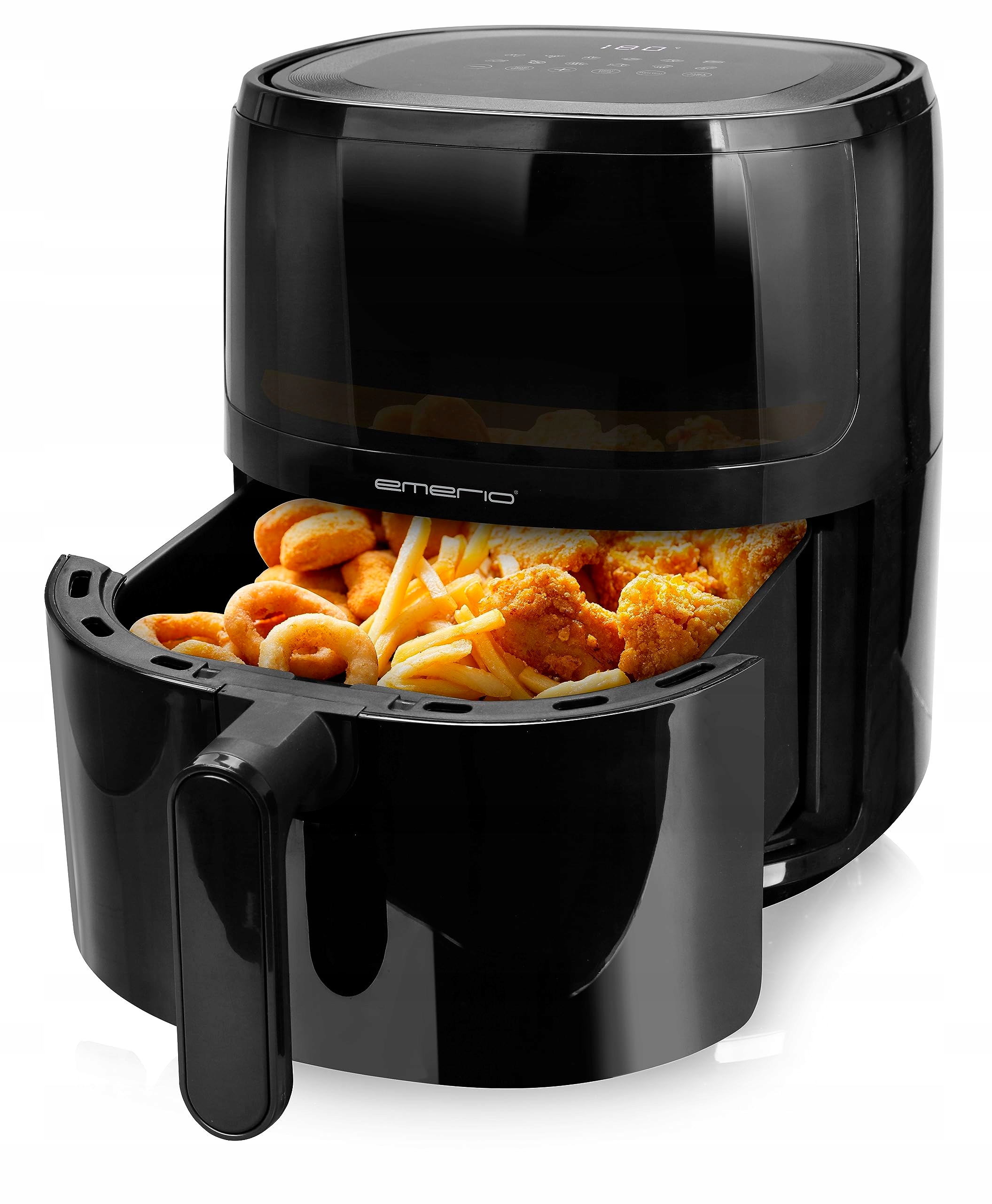 EMERIO Frytkownica Beztłuszczowa Cyfrowa 5L 1500W Czarna Z Okienkiem — miniatura 4