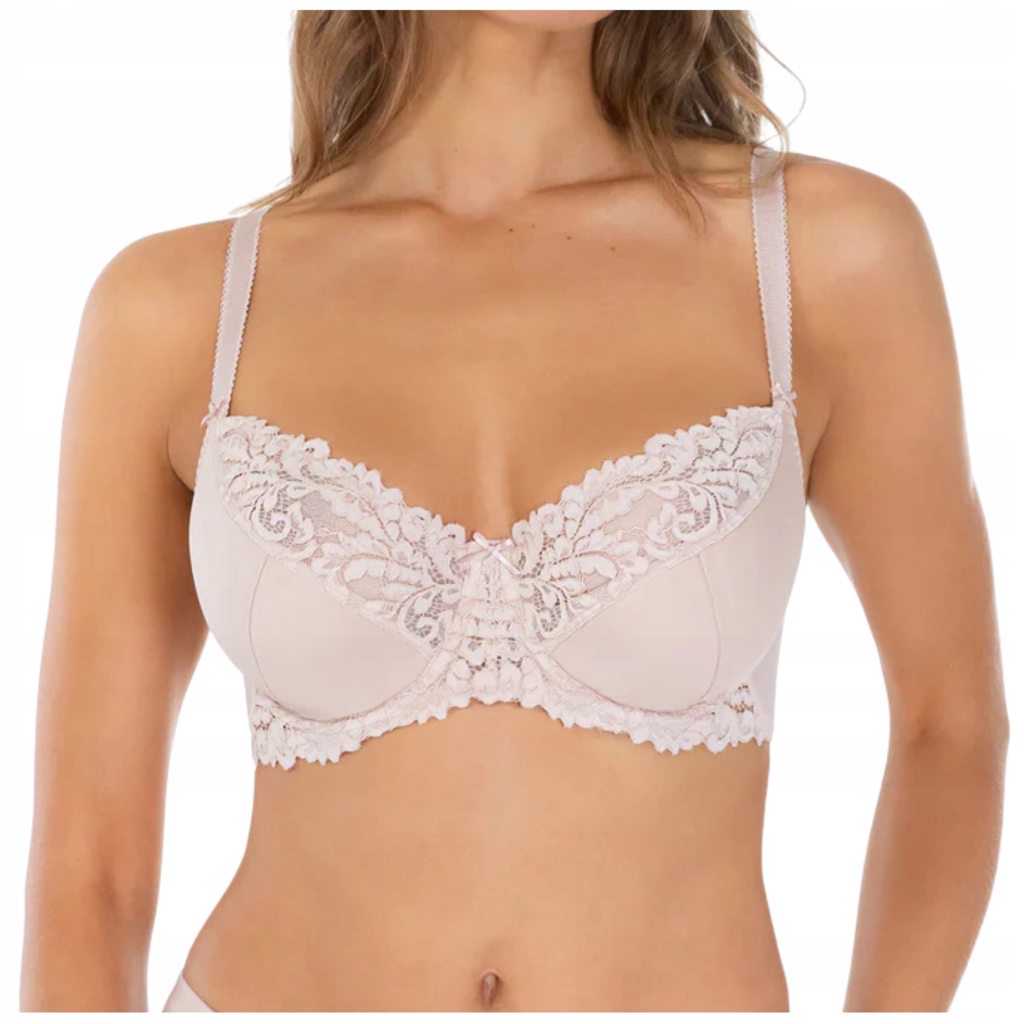Polovyztužená pohodlná podprsenka s krajkou béžová Lauma Lace Love 75D