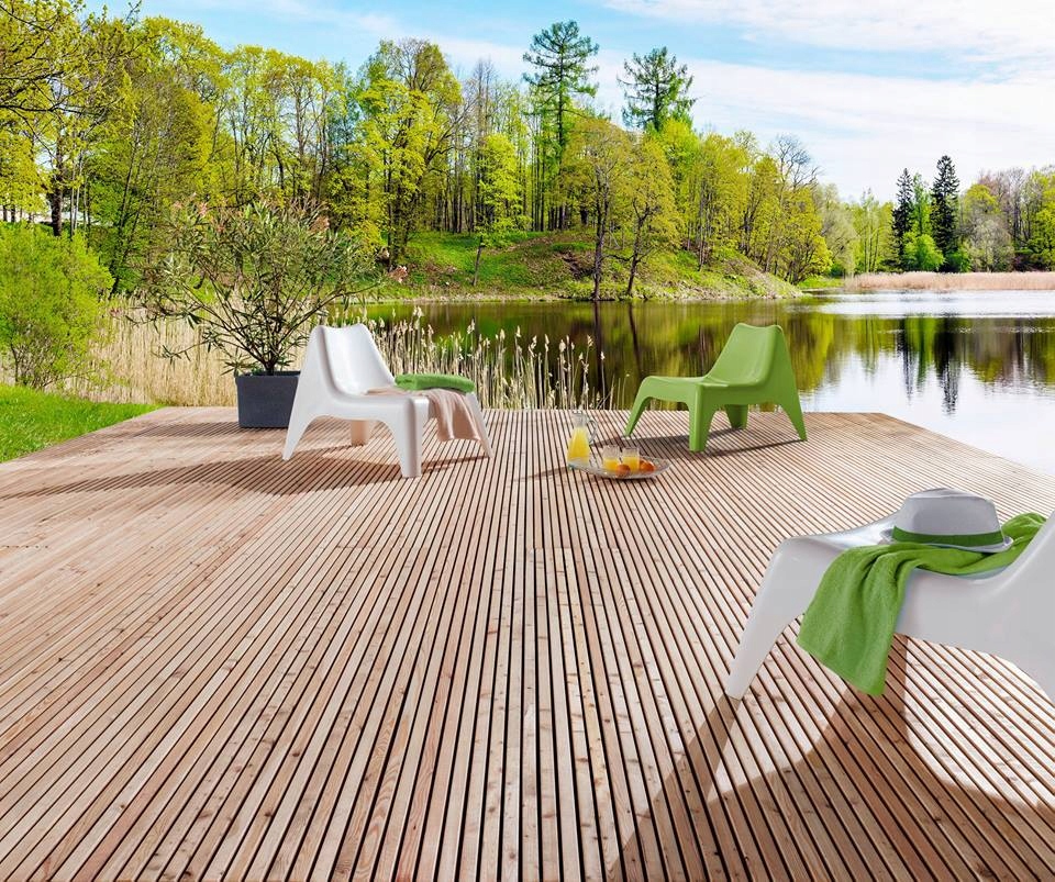 Taras PINUTEX MOCOPINUS. Modrzew syberyjski. 3,0 m Szerokość 0.33 m