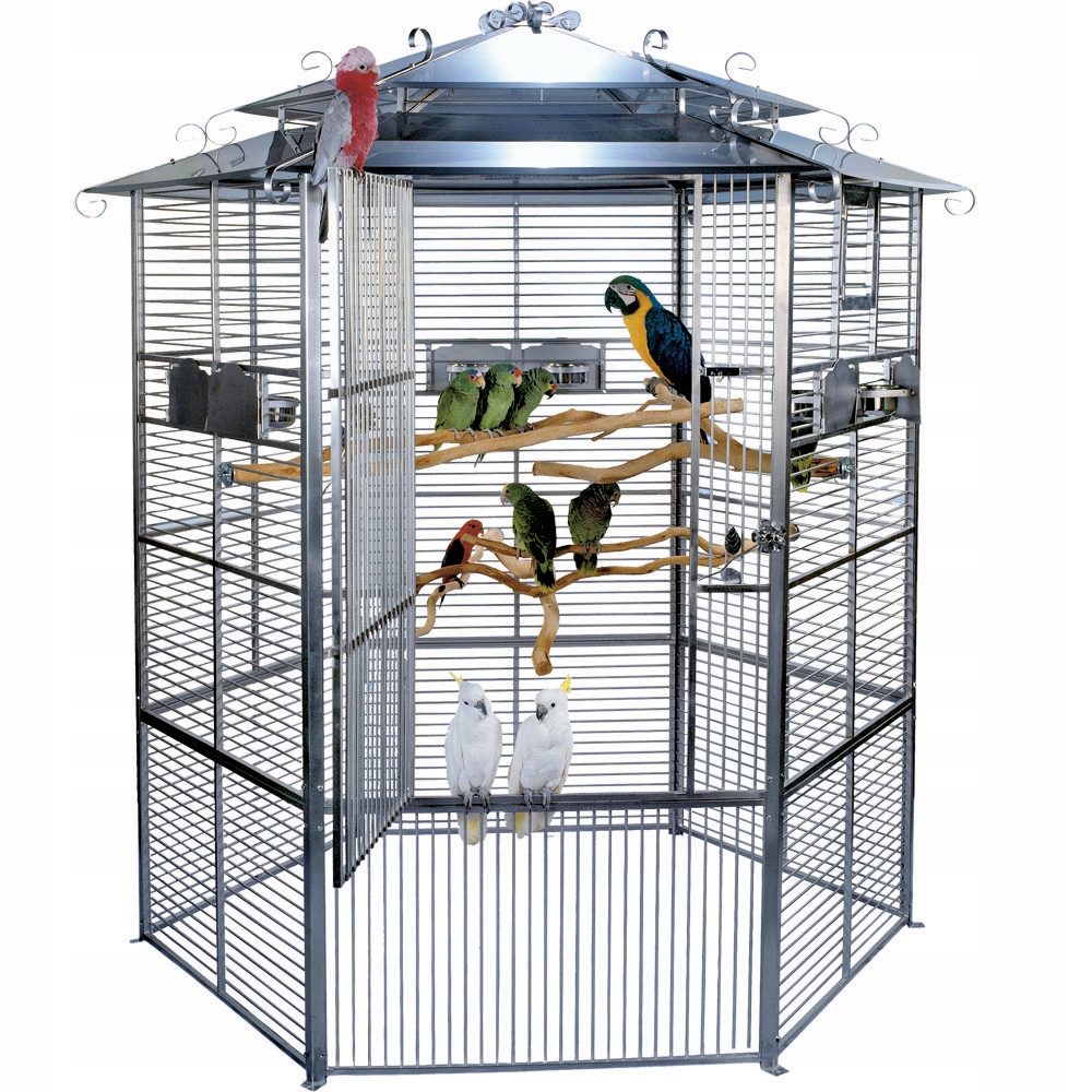 Levně 605SS Nerezová klec pro papoušky, vnitřní a venkovní použití 180x150x226 cm