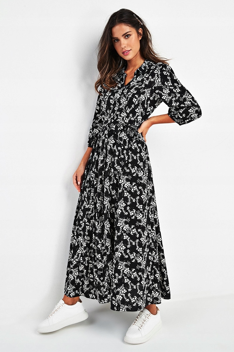 

Sukienka W Kwiatki Groszki Długa Boho Wiele Modeli