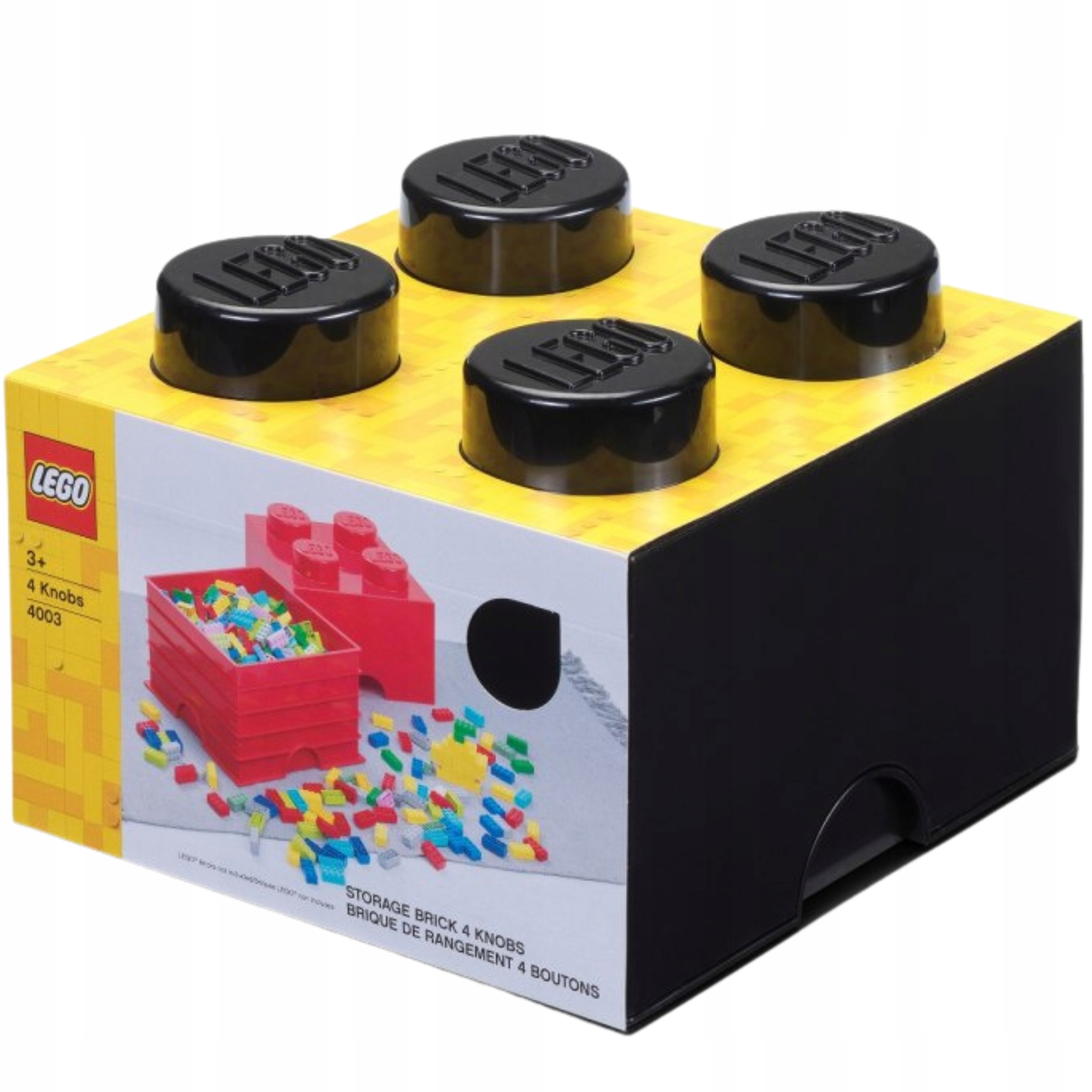 Lego plastová nádoba Tvar kostky Lego Brick 4 Černá 25 x 25 x 18 cm