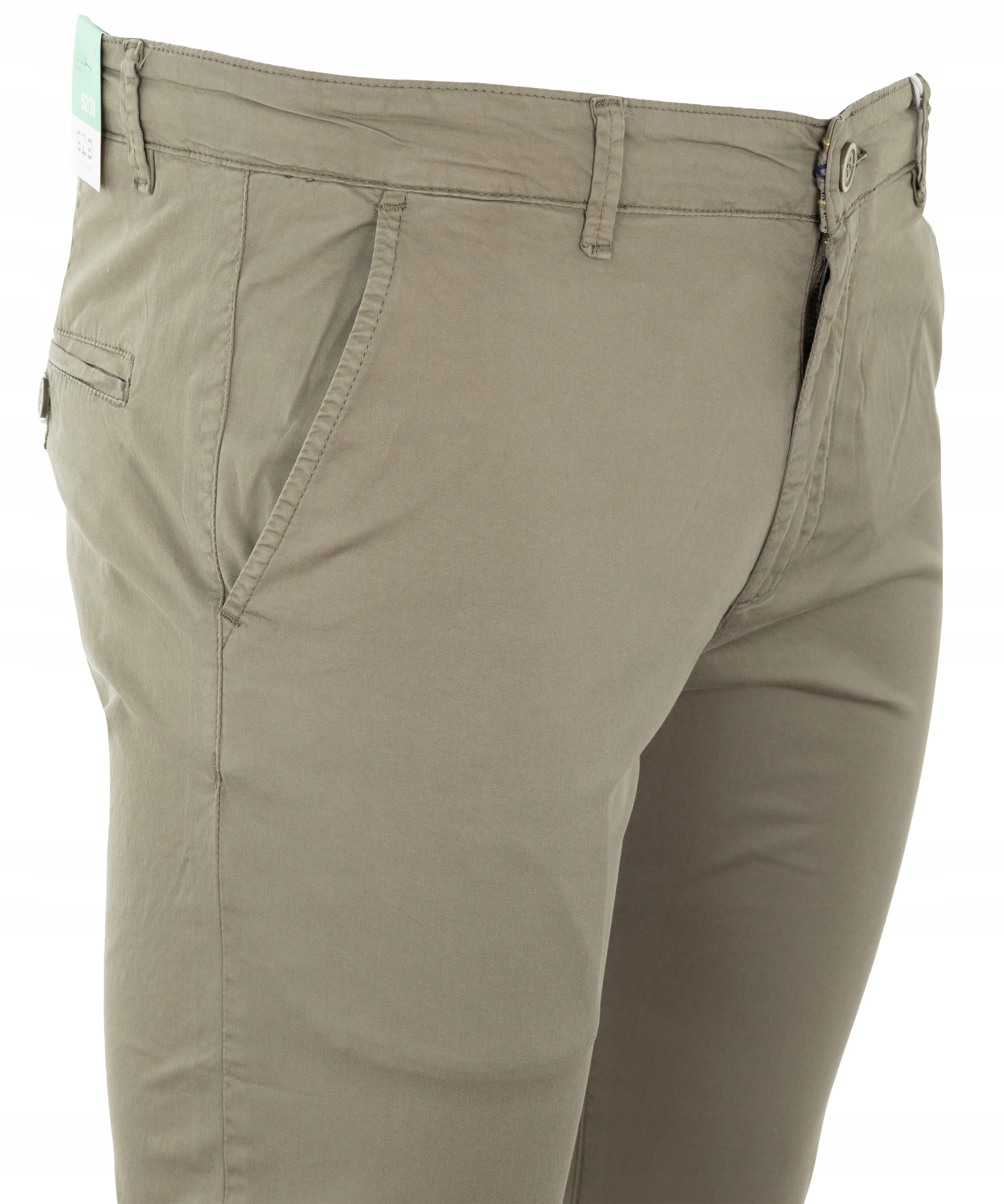 SPODNIE MATERIAŁOWE OLIWKOWE BAWEŁNIANE LETNIE Z ELASTANEM CHINOSY W46(29) Marka inna