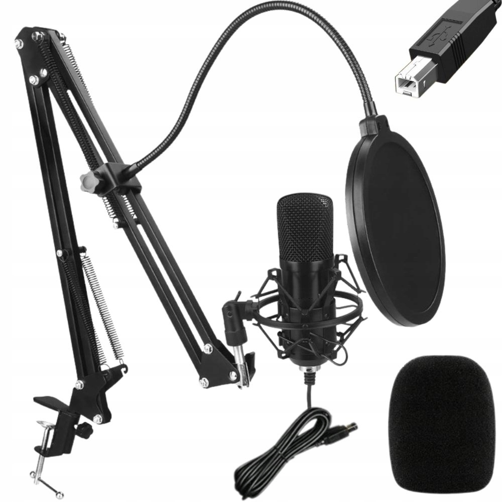 Usb Studiový Mikrofon, Kondenzátorový Set Stativ, Pop Filtr, Kardioidní Filtr