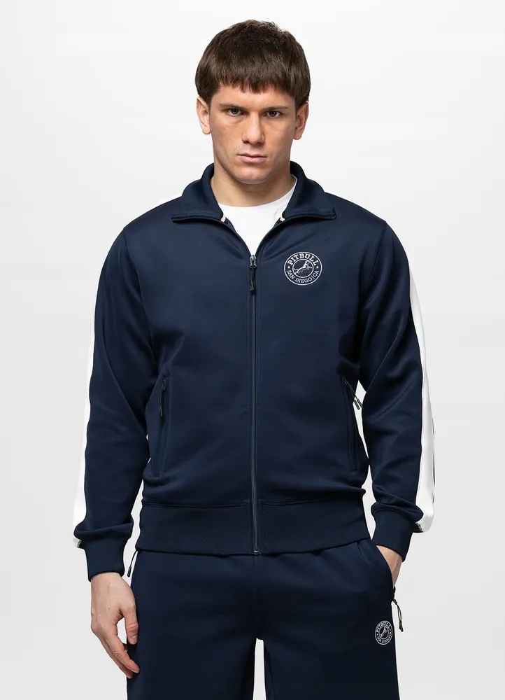 Pánská Rozepínací Mikina Oldschool San Diego Ca se stojáčkem, pohodlná, lampasová, 3XL