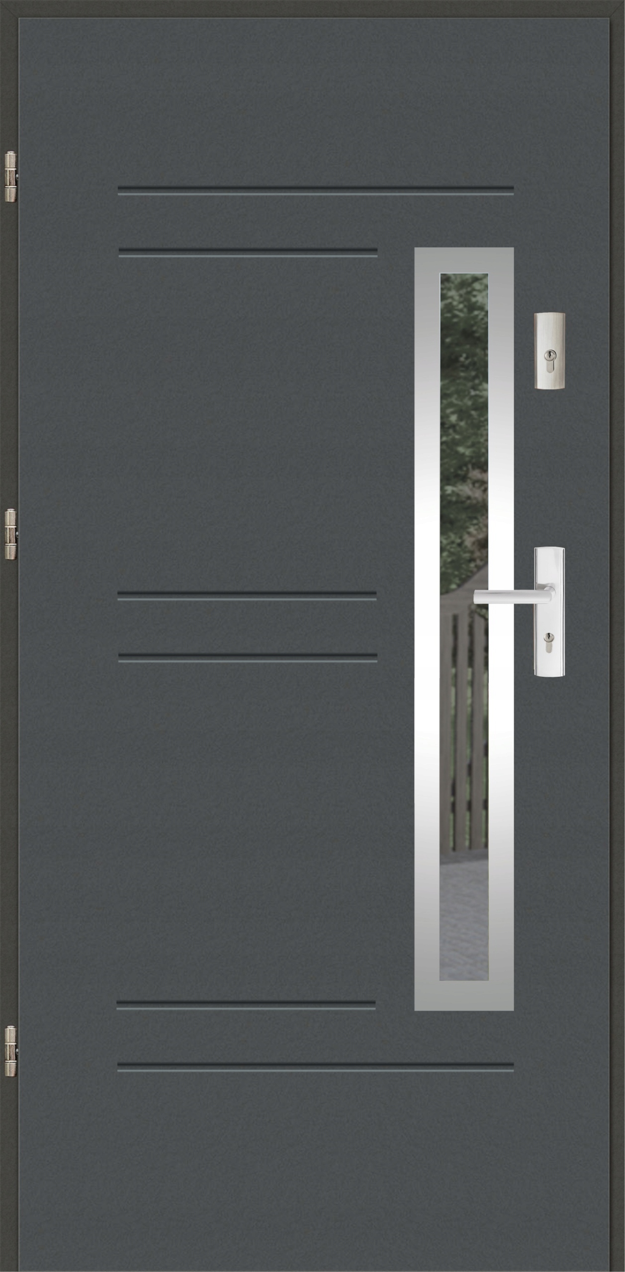 Drzwi Ud 1,2 Lux 72mm Gala 87 Inox Antracyt Ciemny 80L na zewnątrz