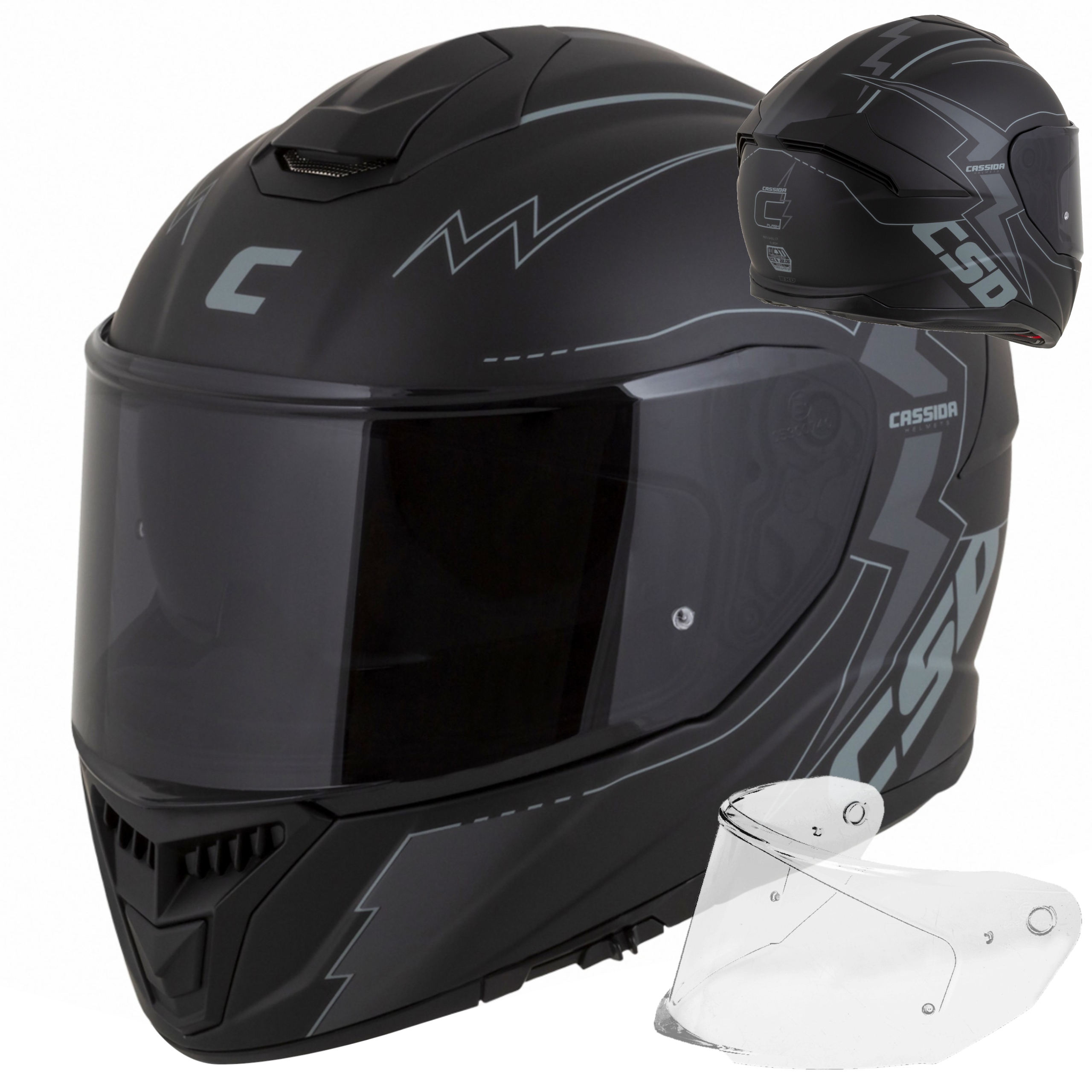 

Cassida Kask Motocyklowy Włókno Gt +czarna Szyba M