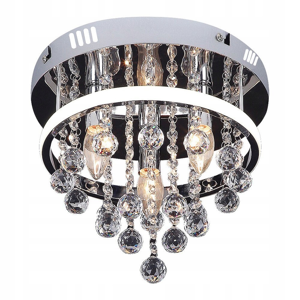 Stropná lampa s kryštálikmi do obývacej izby glamour