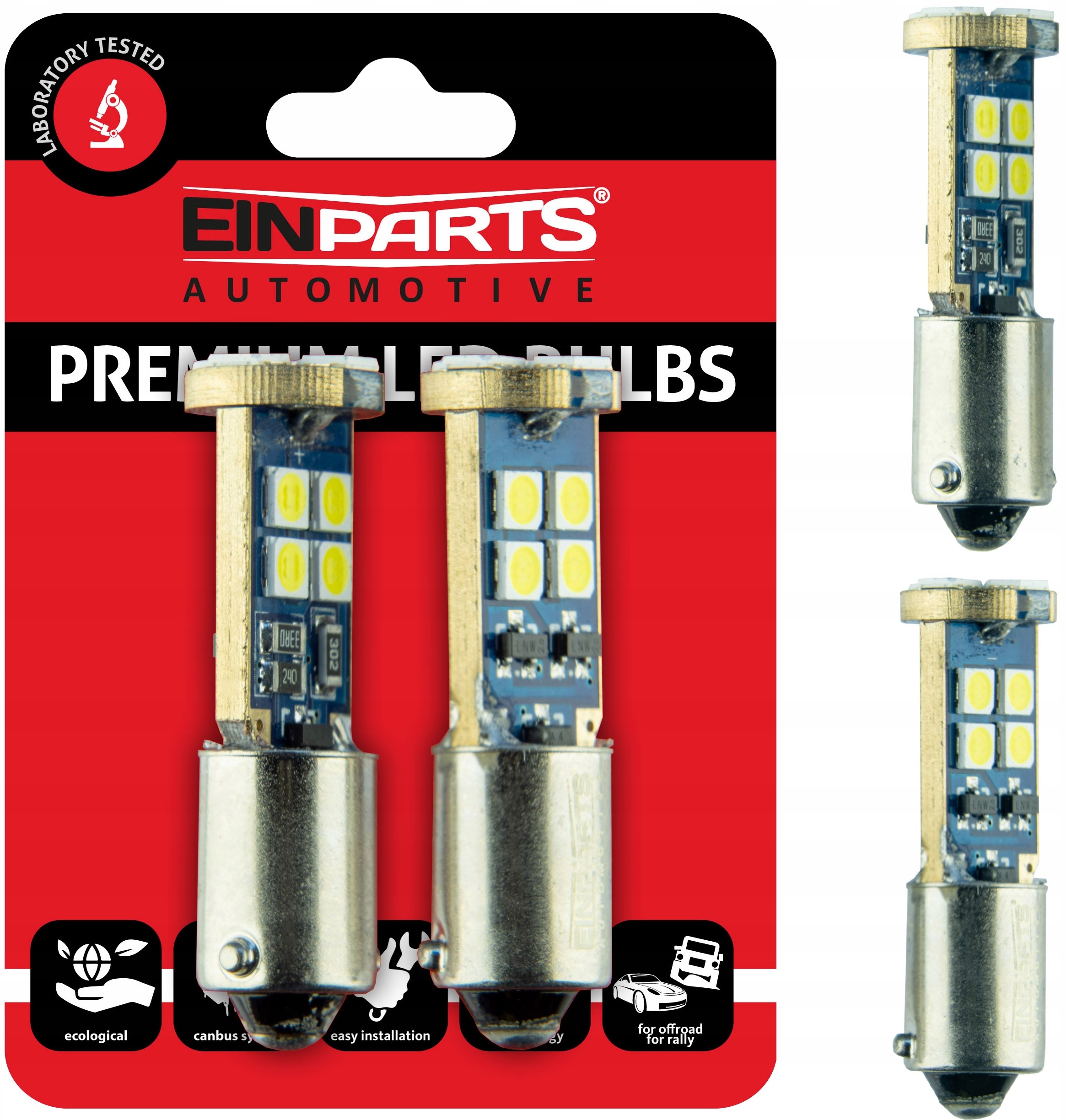 Żarówki Retrofit Led H6W 6000K Zimny Biały BAX9S 12V 12xSMD 3030 Canbus