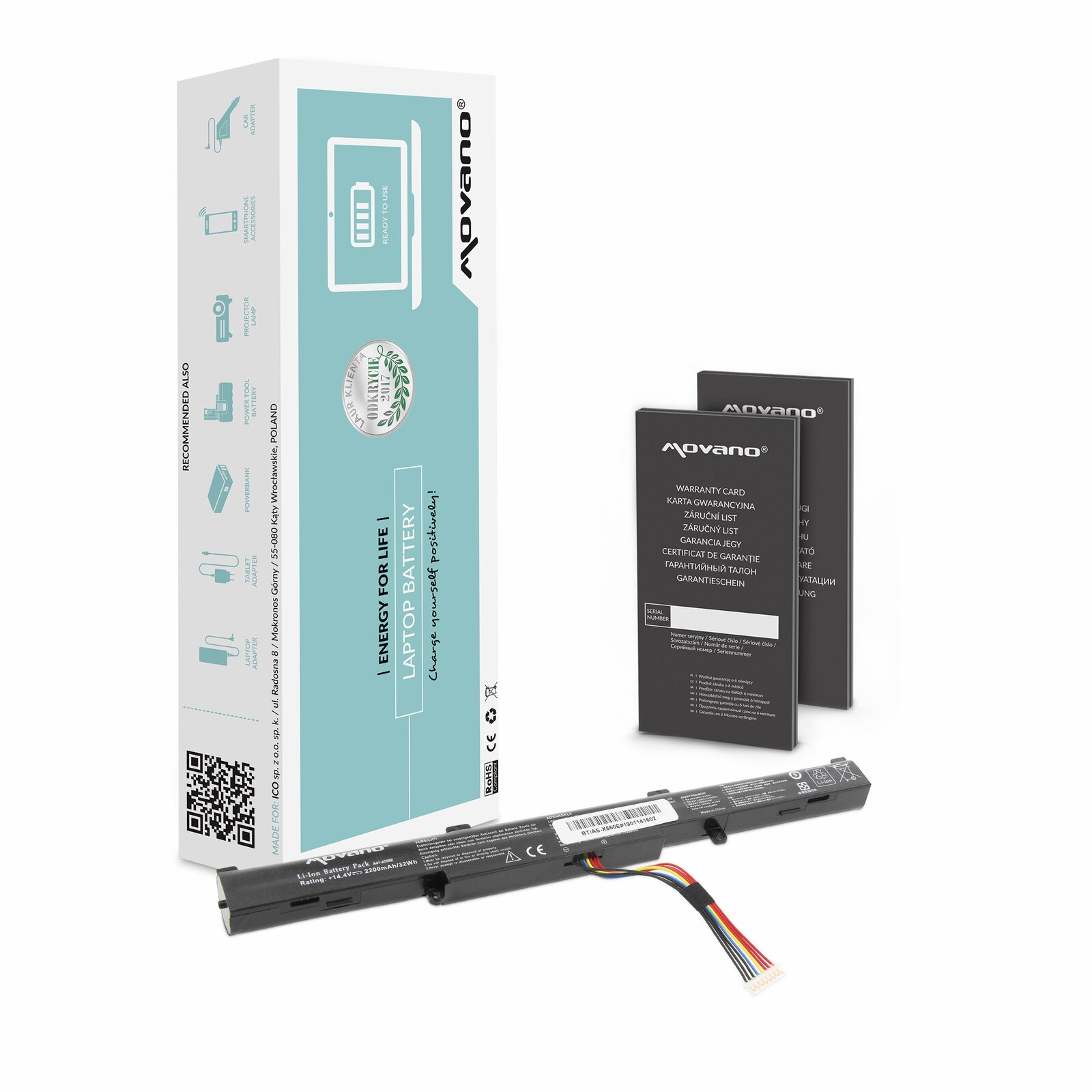 

|movano| Bateria do Asus X750JB-TY006H Li-ion 38Wh
