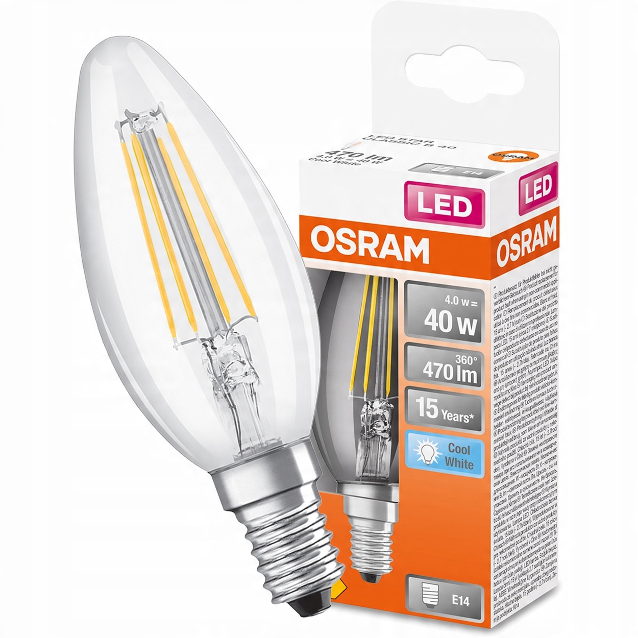

Żarówka Led Świeczka E14 4W 4000K Filament Osram