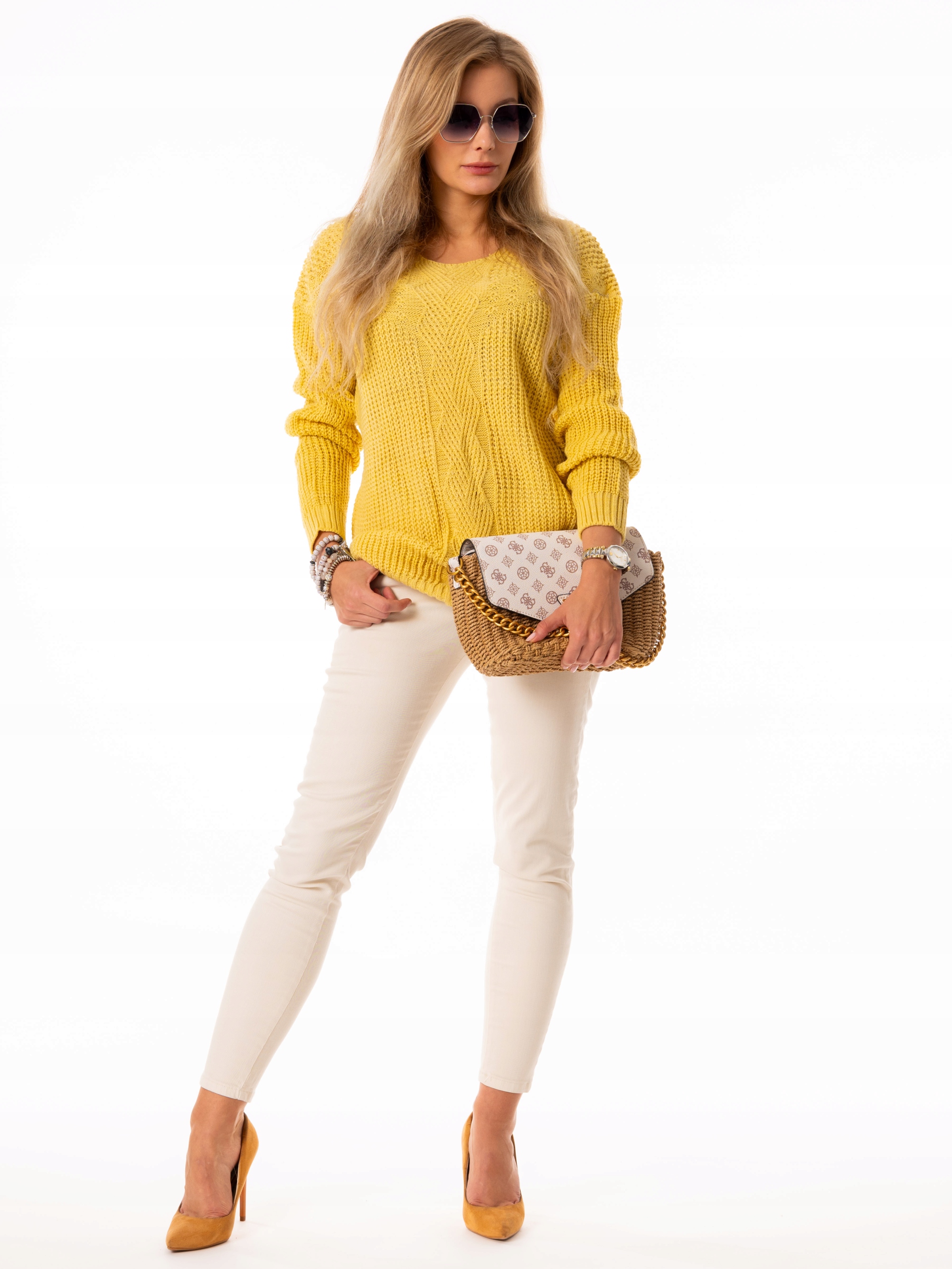 Modny SWETER Oversize Sweterek Dużo Kolorów Rodzaj wkładane przez głowę