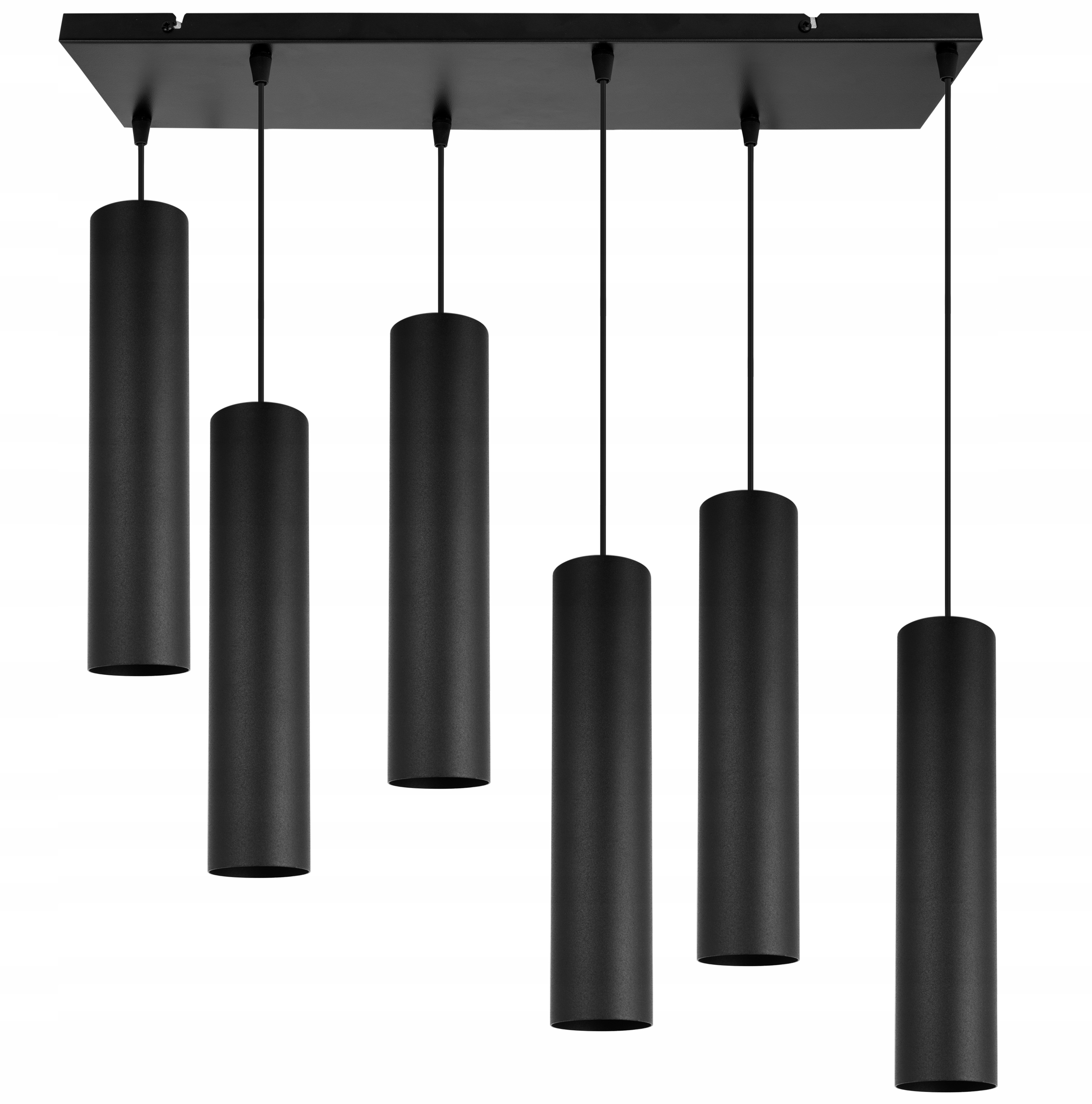 LAMPA NOWOCZESNA WISZĄCA SUFITOWA CZARNA KLOSZ LED (TUBA 2480/6) • Cena