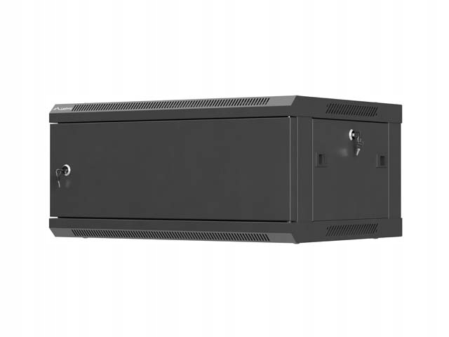 Racková skriňa Lanberg 19" 4U 600x450 čierna, kovové dvere, na montáž