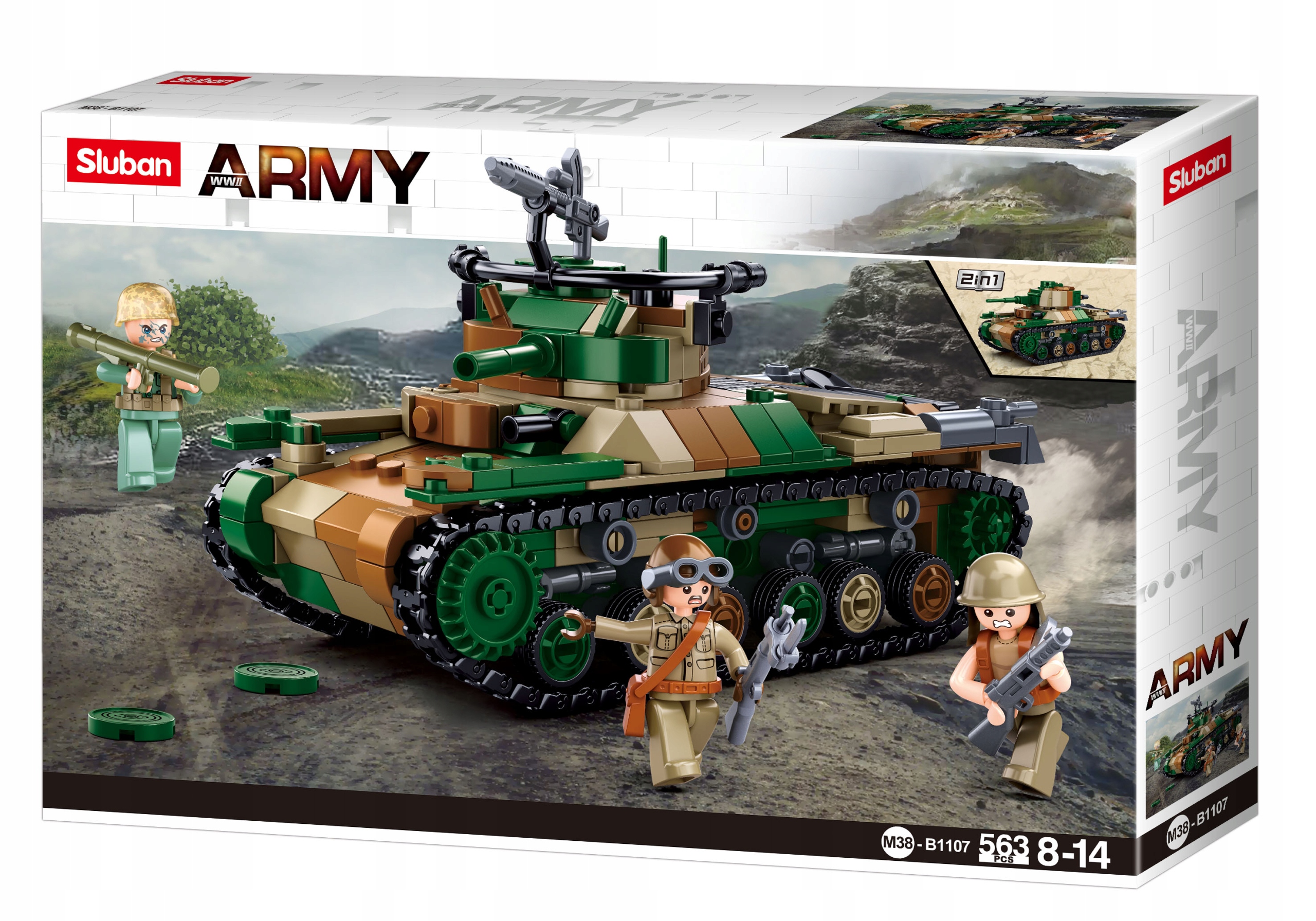

Klocki Sluban Czołg wojskowy T97 563 el. Lego