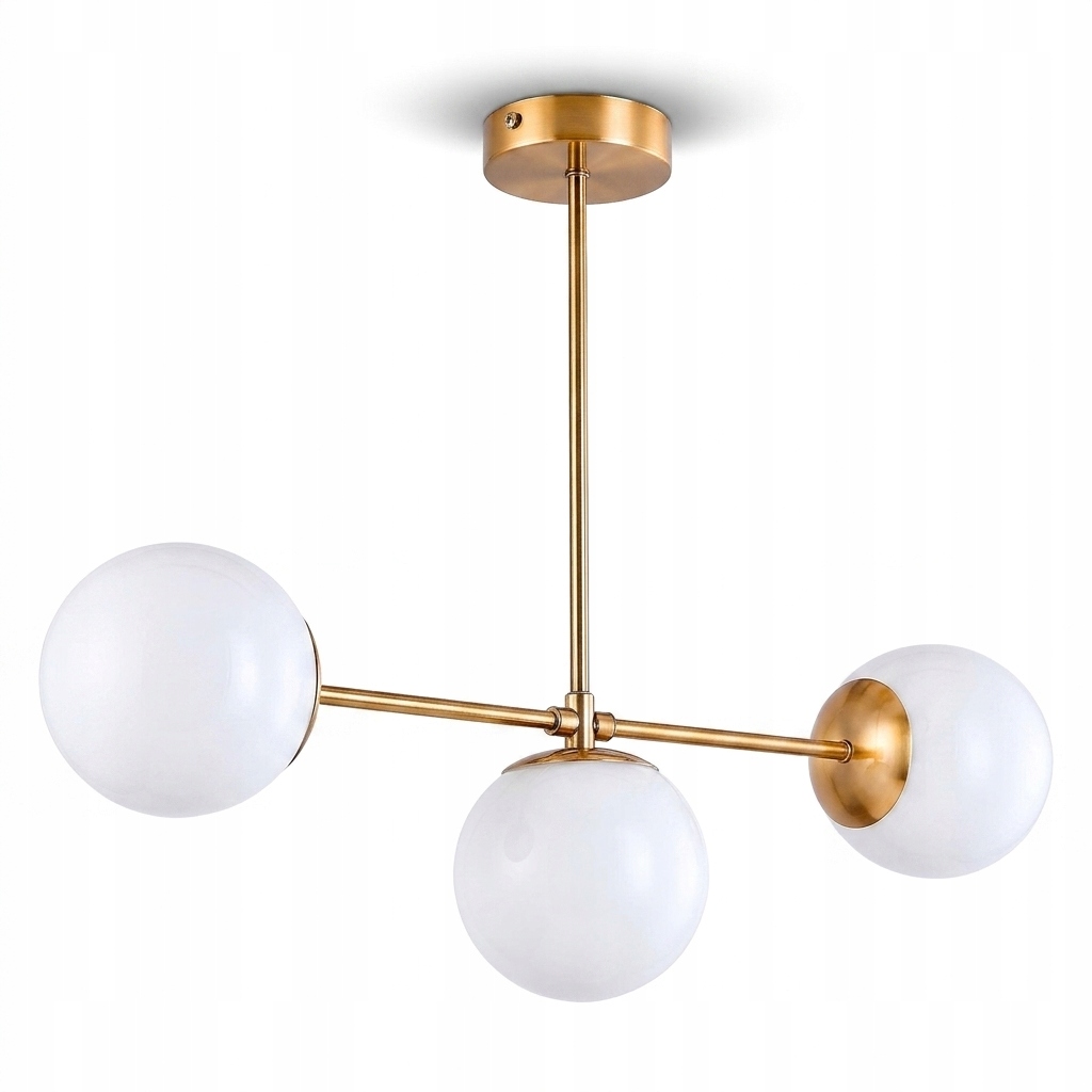 stropní svítidlo Led Lustr do obývacího pokoje Závěsná zlatá E27 Stropní Svítidlo Kule Bílá