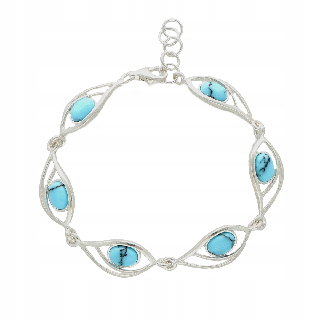 Náramek s tyrkysovým stříbro