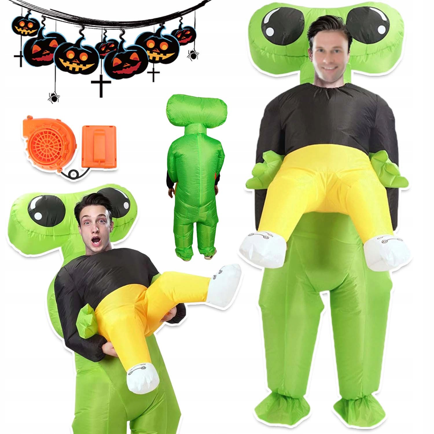 Nafukovací Kostým Alien Kostým Převlek Na Halloween Dospělý 150-190cm XL