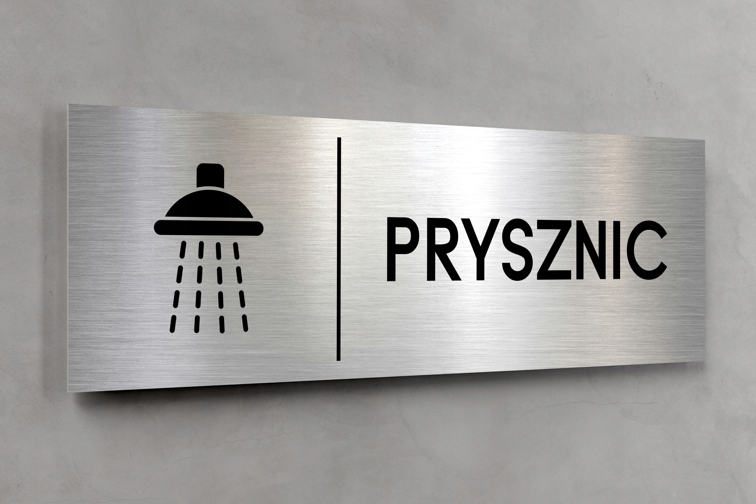 Tabliczka PRYSZNIC 30x10 cm DIBOND ELEGANCKA Kod producenta TAB-DIB4-BS