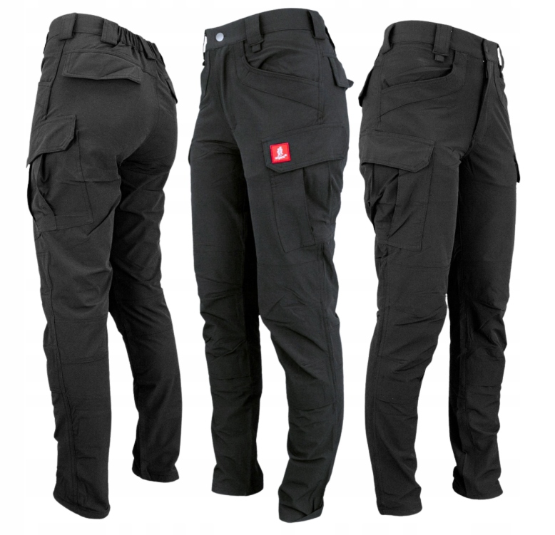 Spodnie Bojówki Taktyczne outdoor Czarne męskie Elastyczne Urgent 725 r. 46