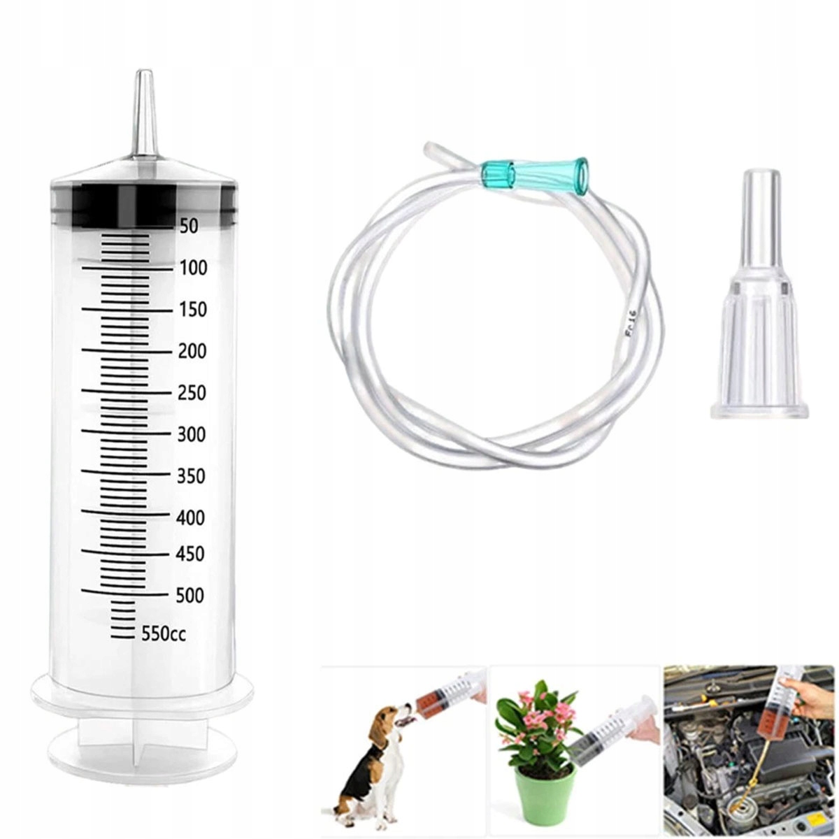 LARGE CATHETER SYRINGE 500ML + HOSE 1M + ADAPTER