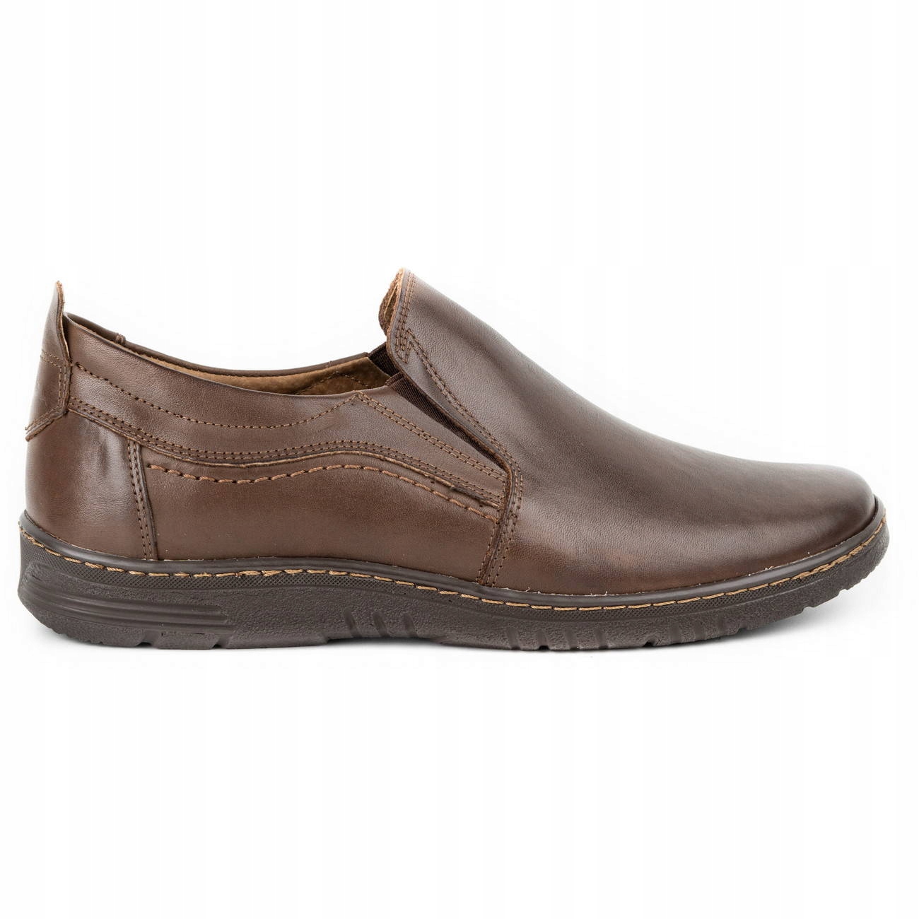 

Buty męskie skórzane wsuwane 727MP brązowe 46