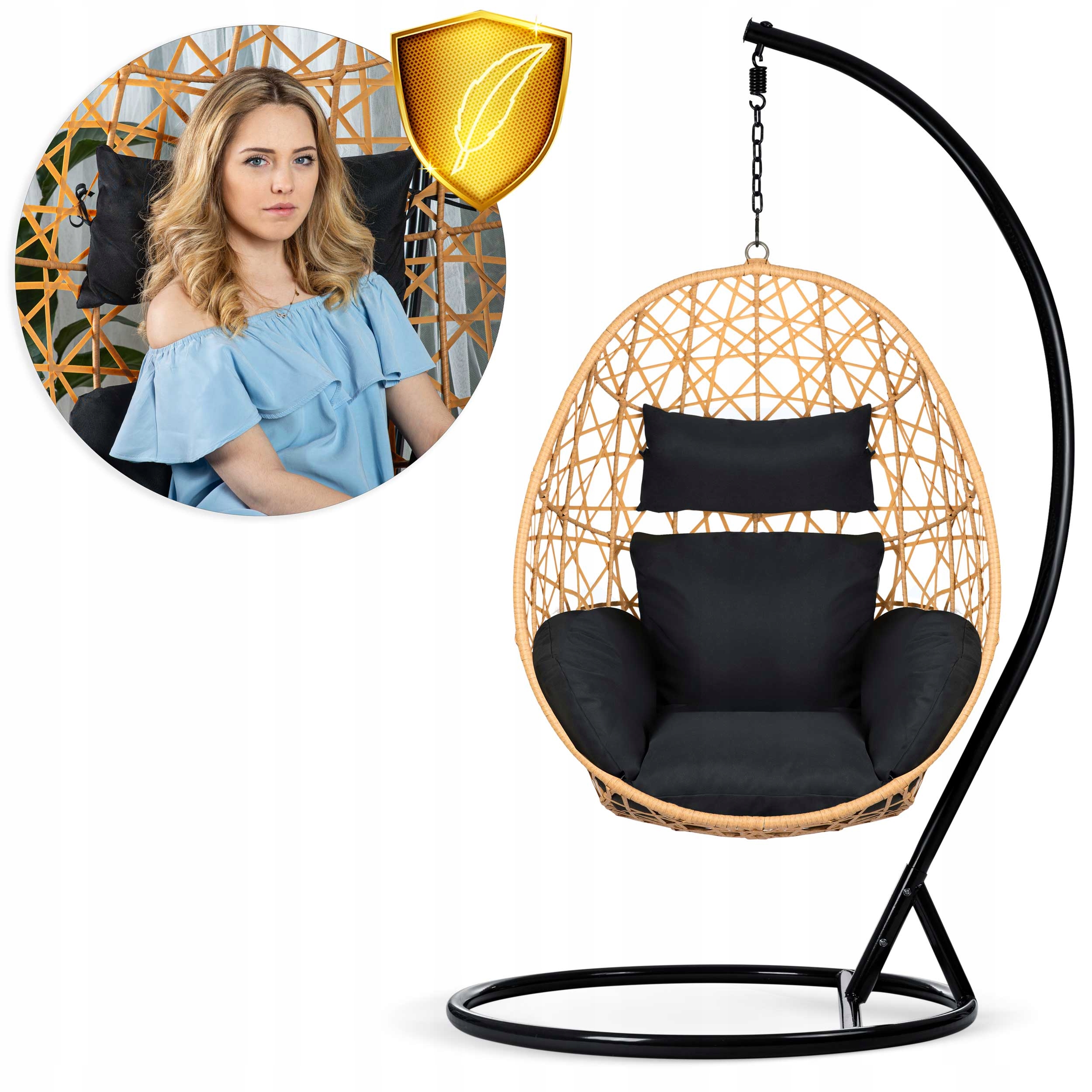 FOTEL WISZĄCY BUJANY OGRODOWY KOSZ HUŚTAWKA KOKON Rodzaj fotel wiszący wolnostojący