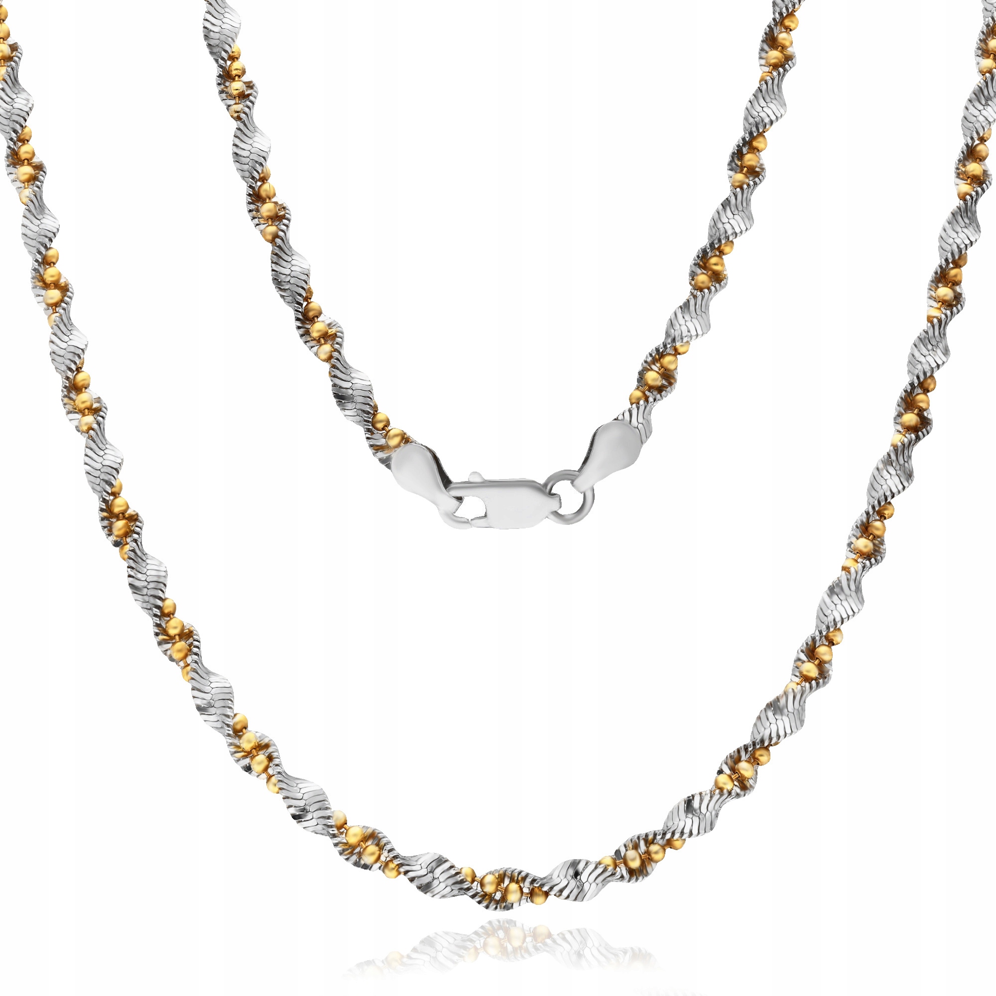 Stříbrný Náhrdelník Sníh Magic S Pozlacenými Kuličkami 50 cm