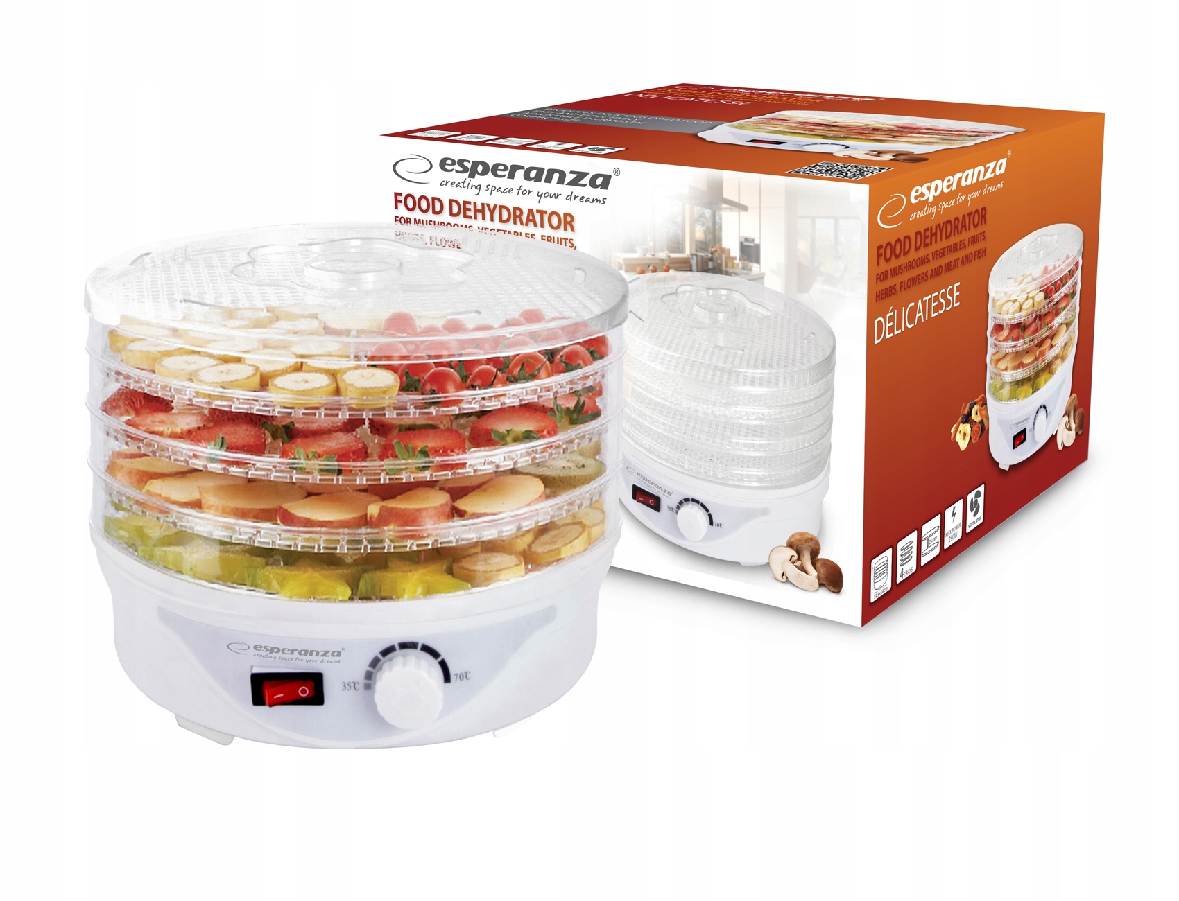 MOCNA SUSZARKA DO GRZYBÓW OWOCÓW WARZYW DOMOWA Liczba sit 4