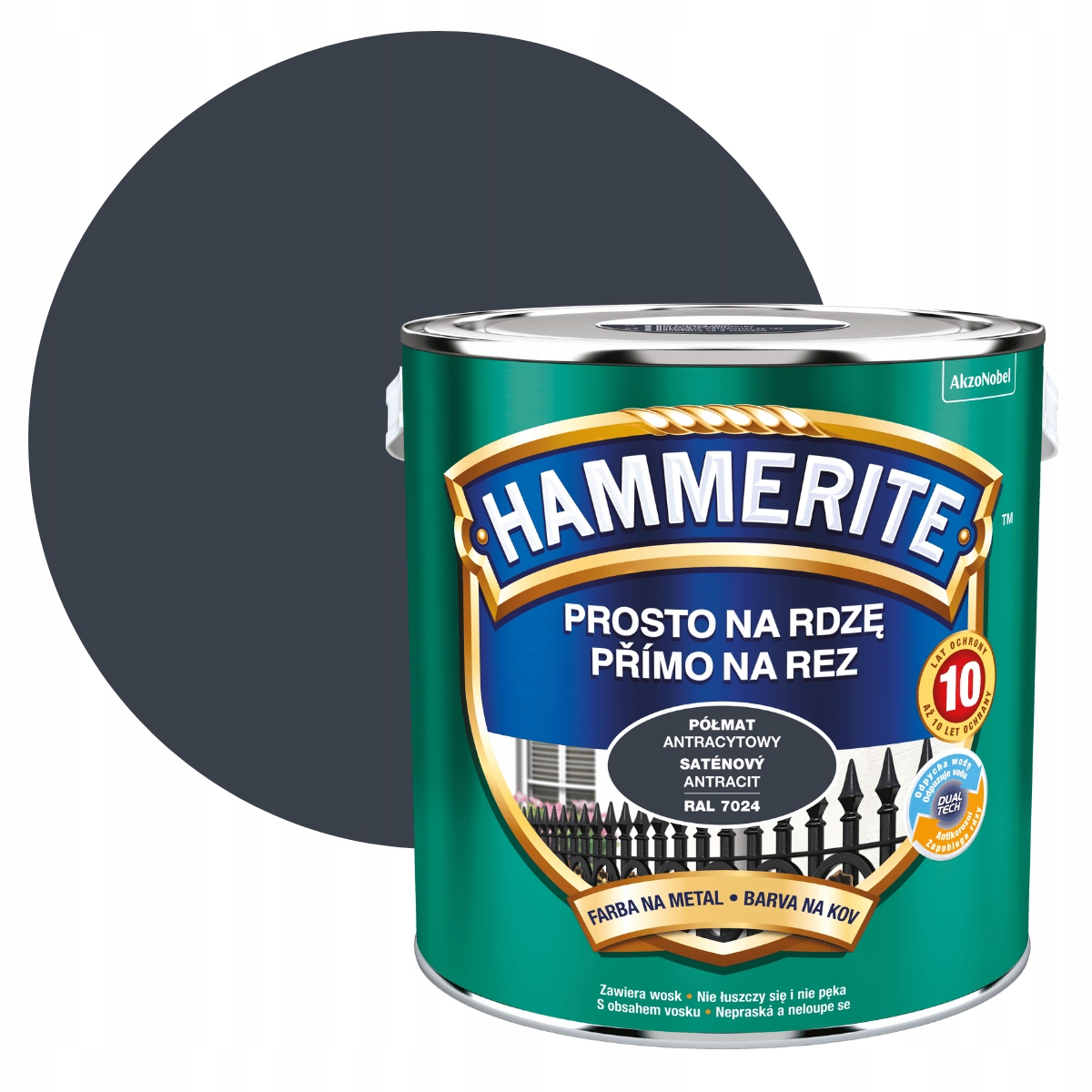 

Hammerite Na Rdzę 2,5L Antracytowy Półmat