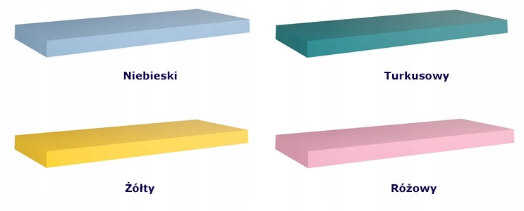 PÓŁKA NA KSIĄŻKI NAD BIURKO NOWOCZESNA 16 KOLORÓW Kolor mebla czarny