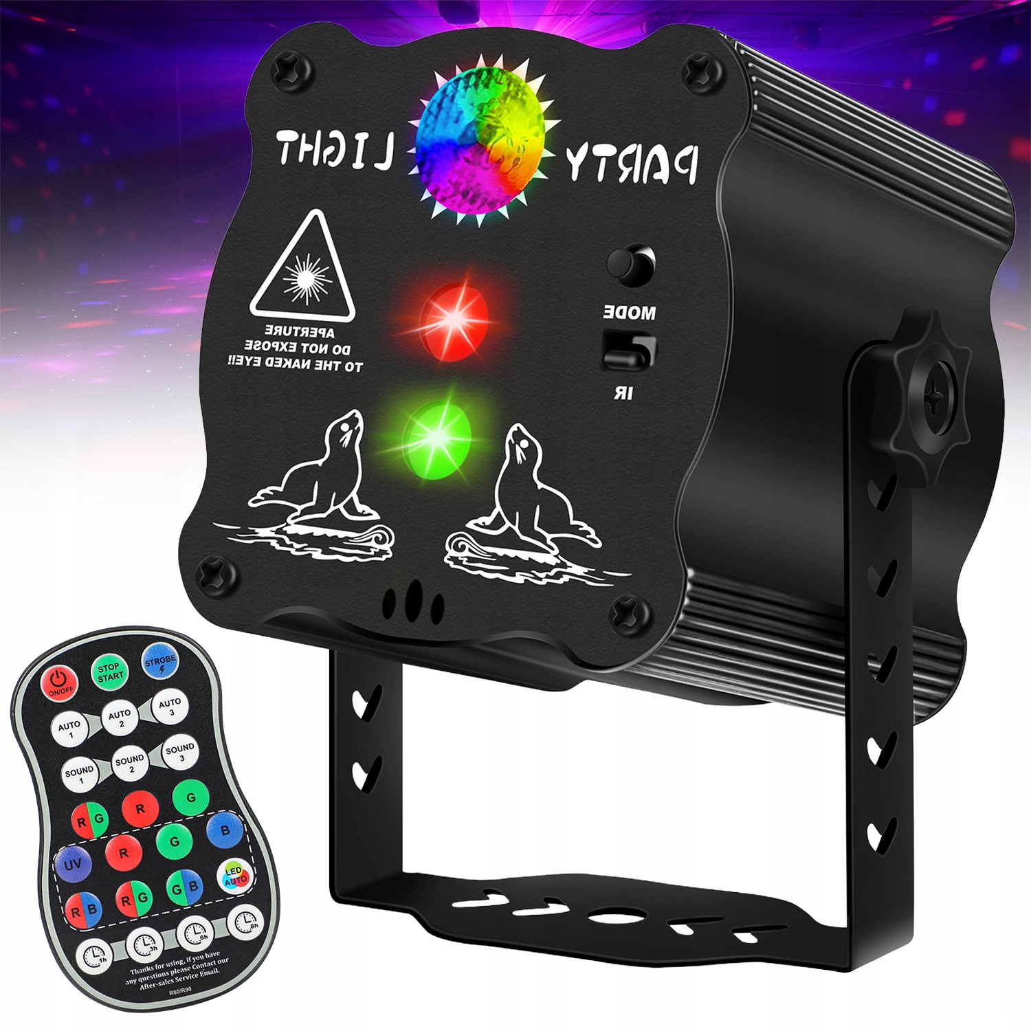 Projektor Laserů Reflektor S Hlasovým Ovládáním Disco Koule Na Diskotéku Rgb 3D