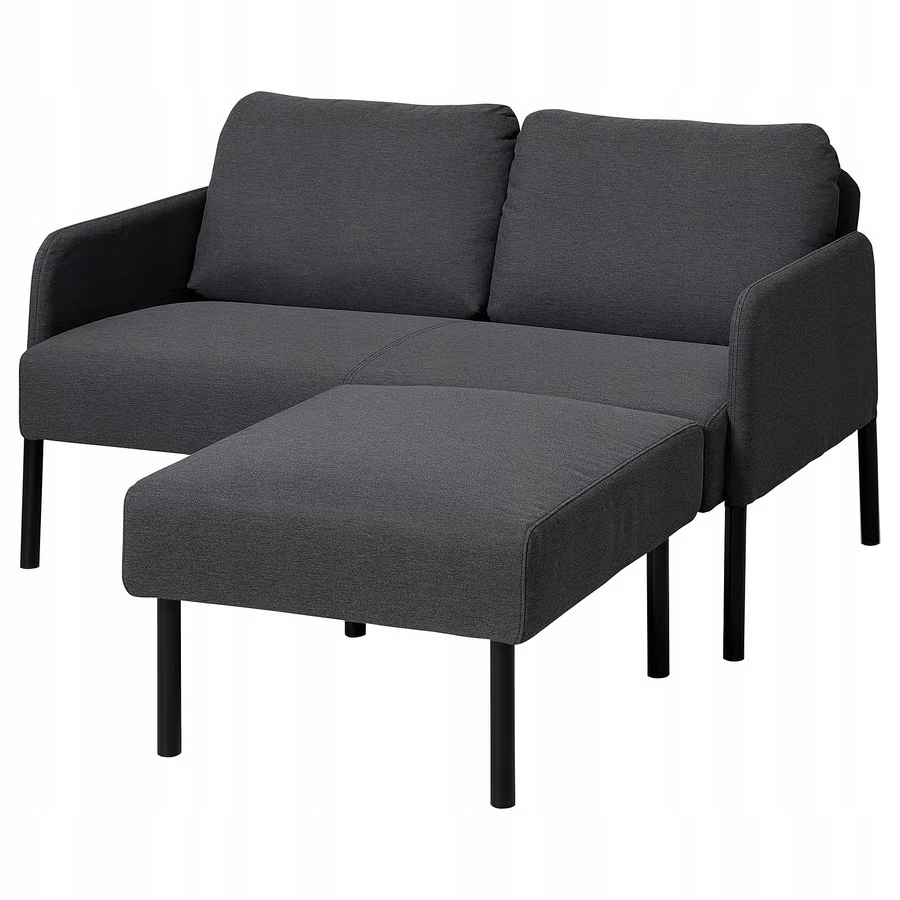 Ikea Glostad Sofa 2-osobowa z szezlongiem, Knisa ciemnoszary