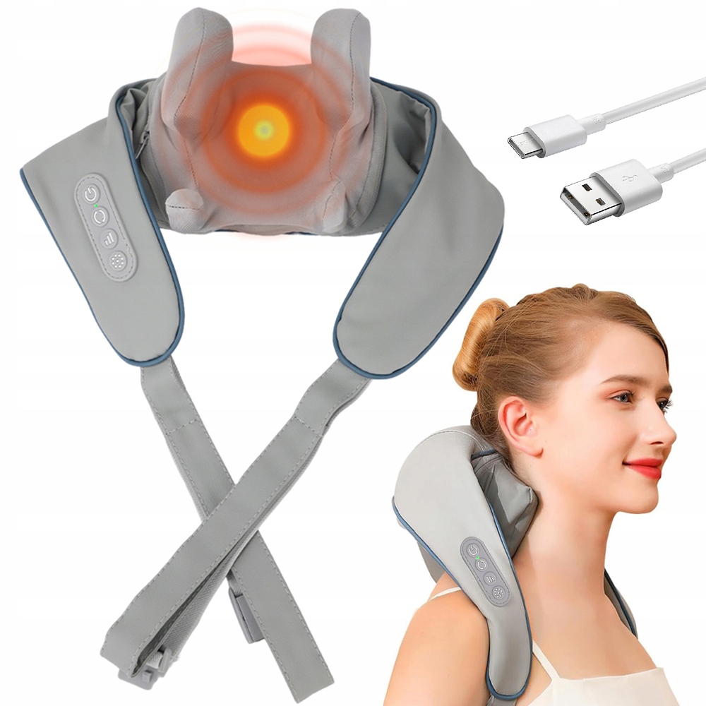 Masażer Do Karku Z 6 Końcówkami Silikonowymi 2000MAH 3 Tryby 2000MAH