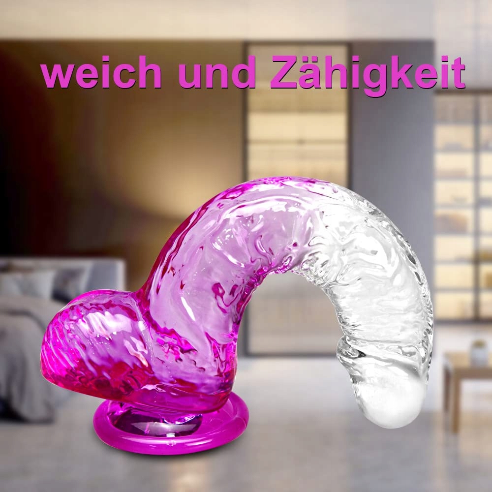 REALISTISCHE Przezroczysty Dildo Z Przyssawką 17cm Dla Kobiet I Mężczyzn — miniatura 4
