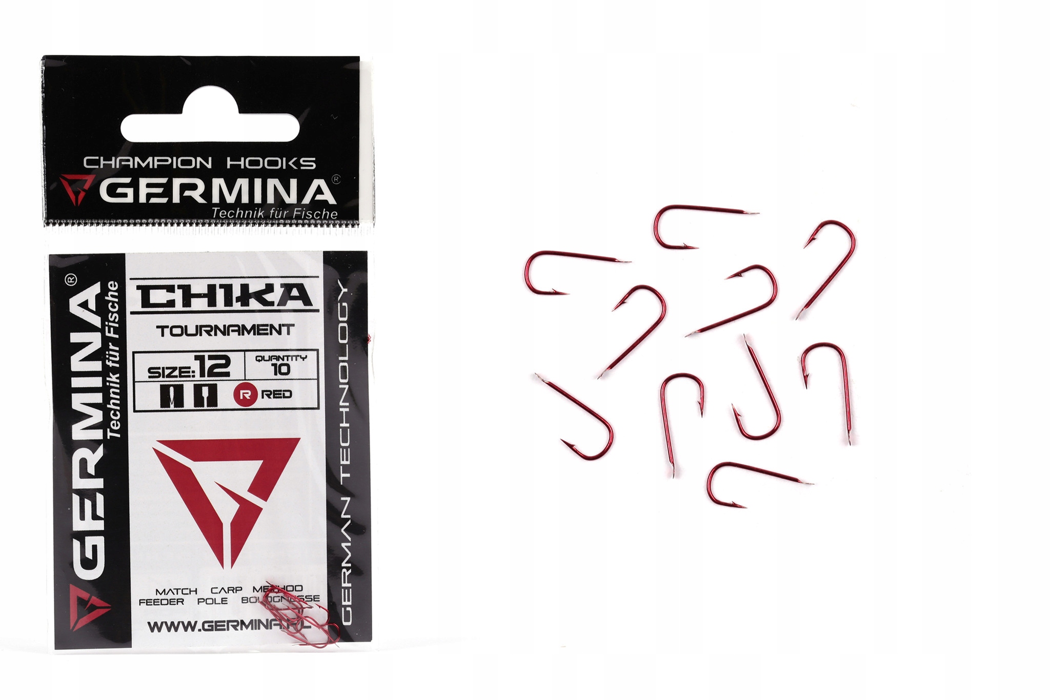 Haczyki Germina Chika Red 10szt-10