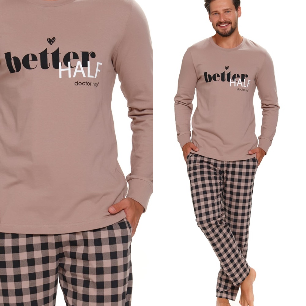 Pánské pyžamo Doctor Nap 5216 XL 50 Béžová