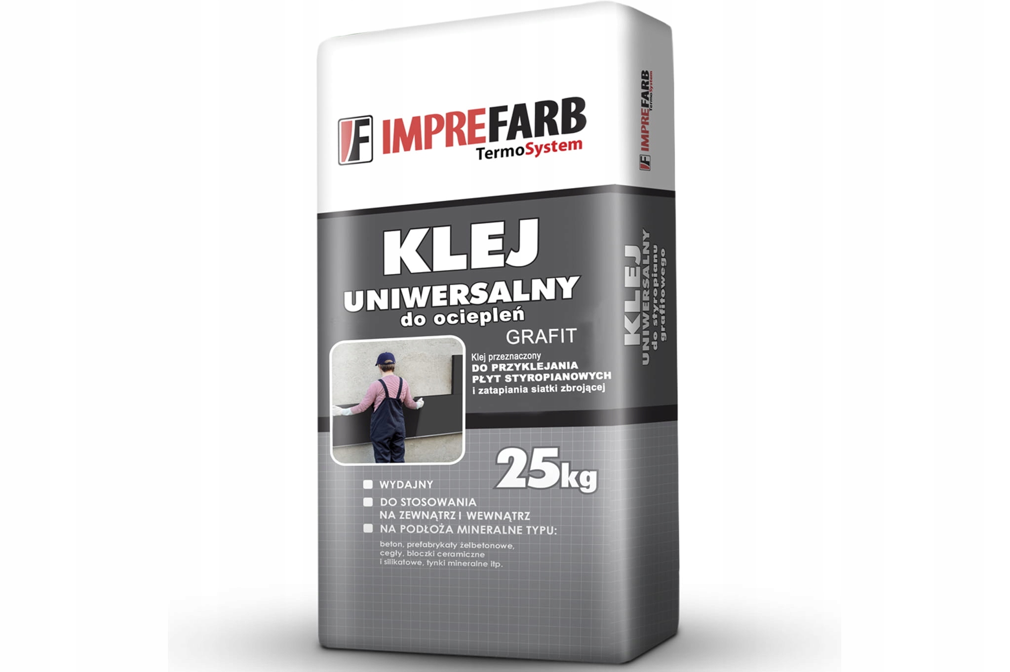 Klej do ociepleń GRAFIT uniwersalny do siatki podtynkowej 25kg IMPREFARB EAN (GTIN) 5906660931256