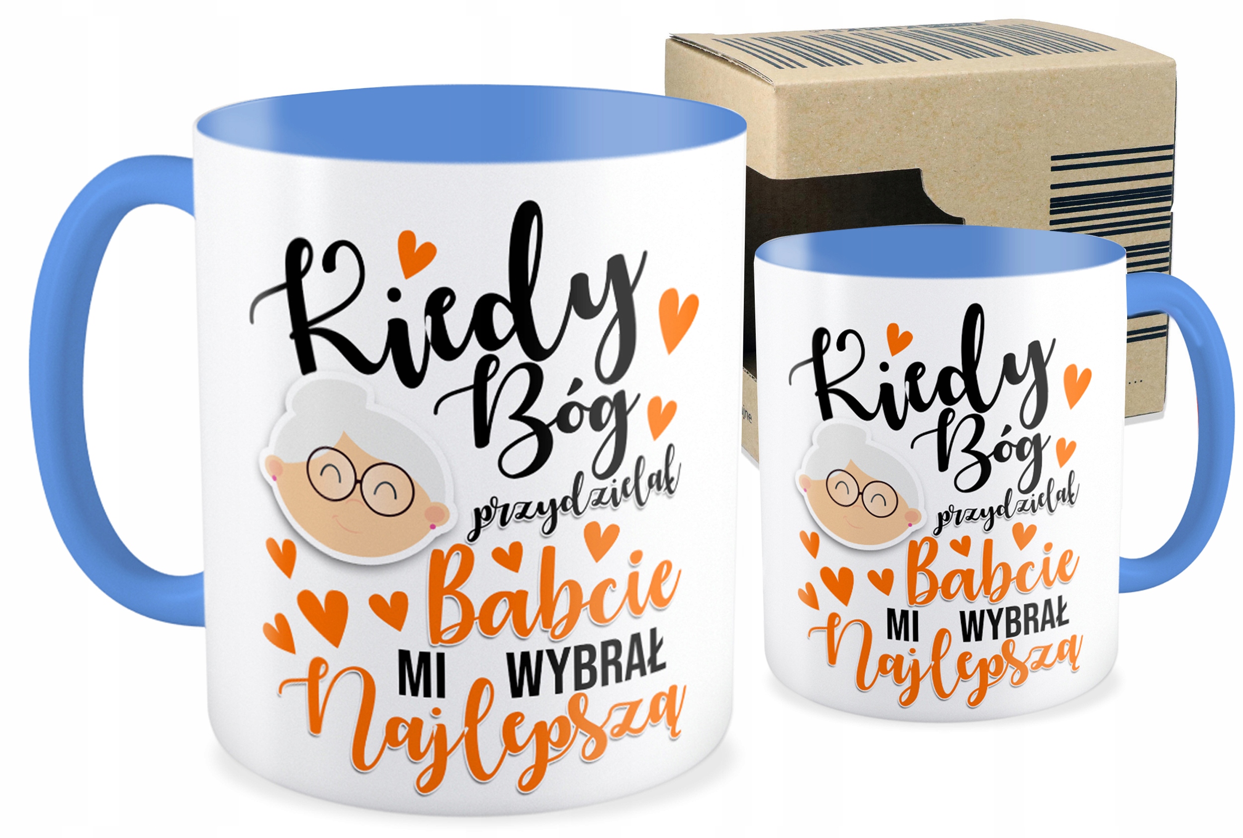 

Kubek niebieski prezent na Dzień Babci dla Dziadka