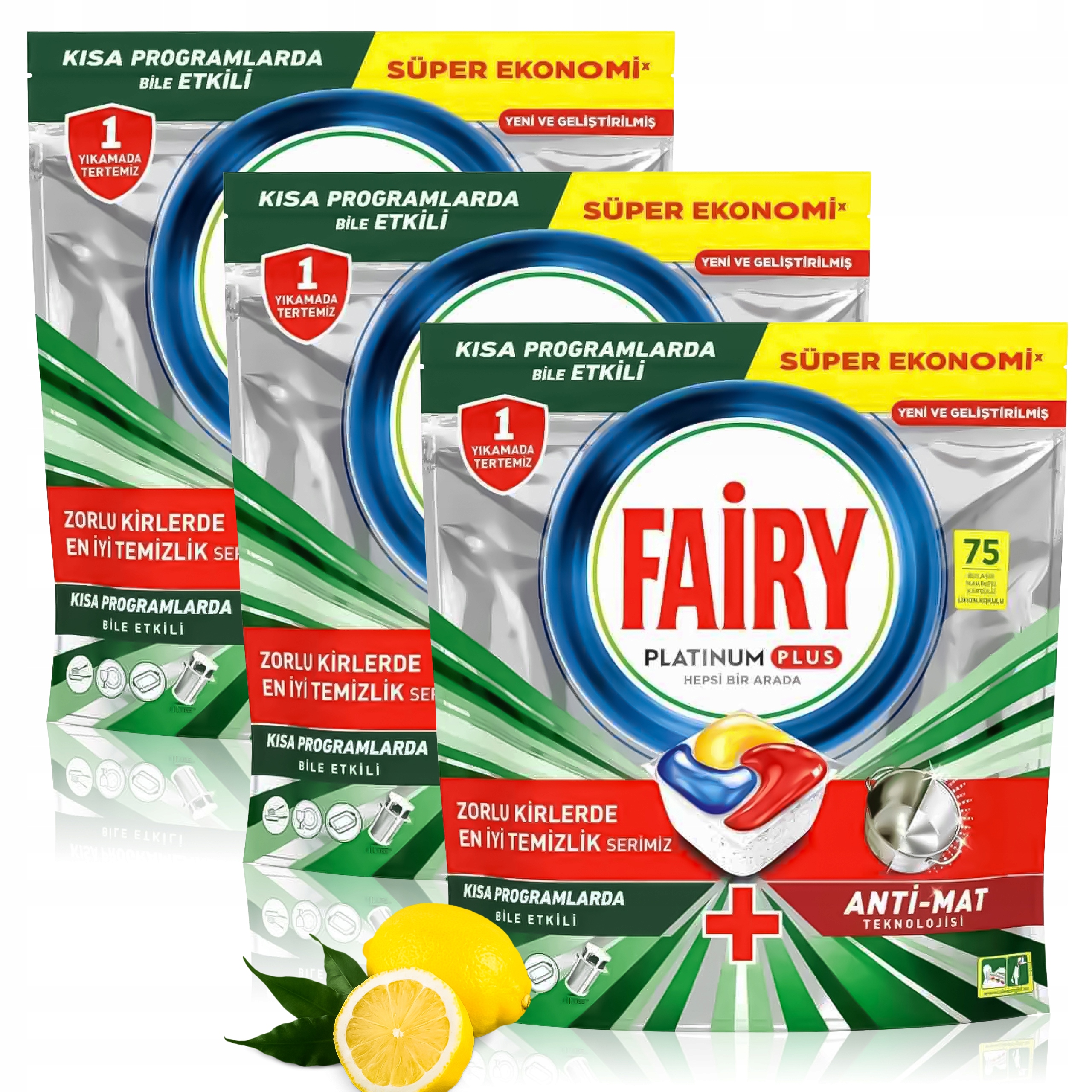 Levně Kapsle do myčky nádobí Fairy Platinum All in One Plus 3x75 225 kusů