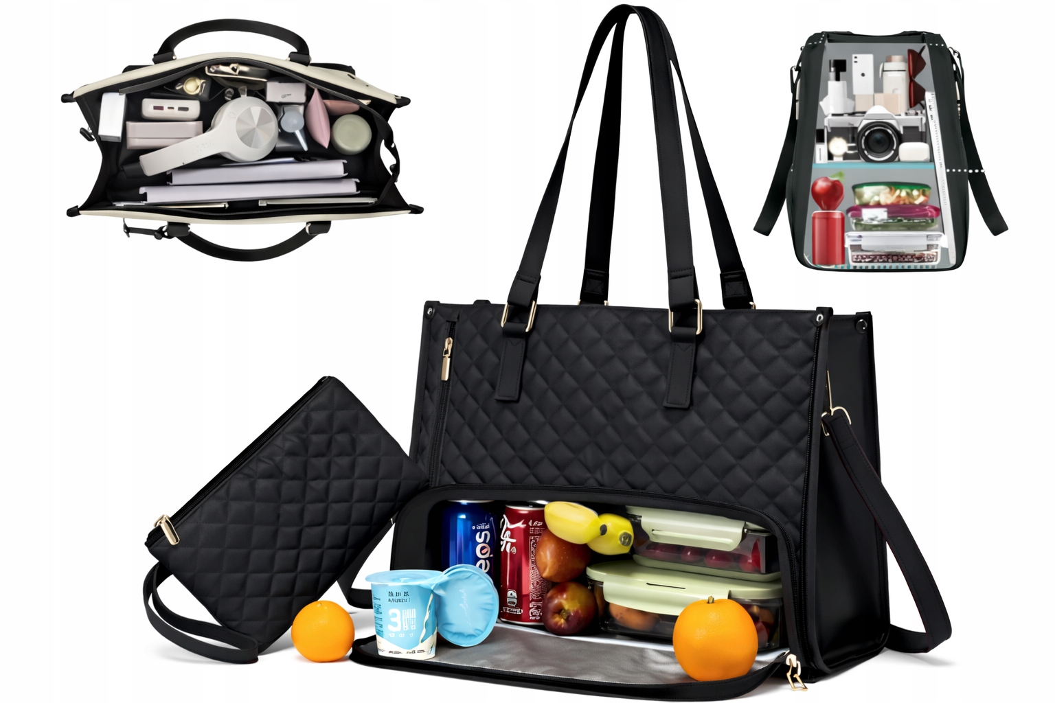 Torba Na Lunch I Laptopa Damska Z Izolacją Termiczną I Dodatkowym Portfelem