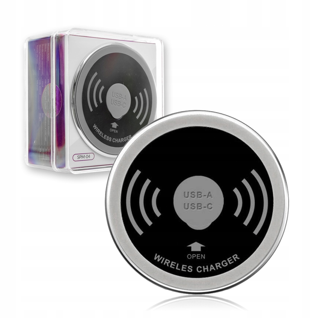 Bezdrátová nabíječka SPM-04 15W pro pracovní desku s Usb