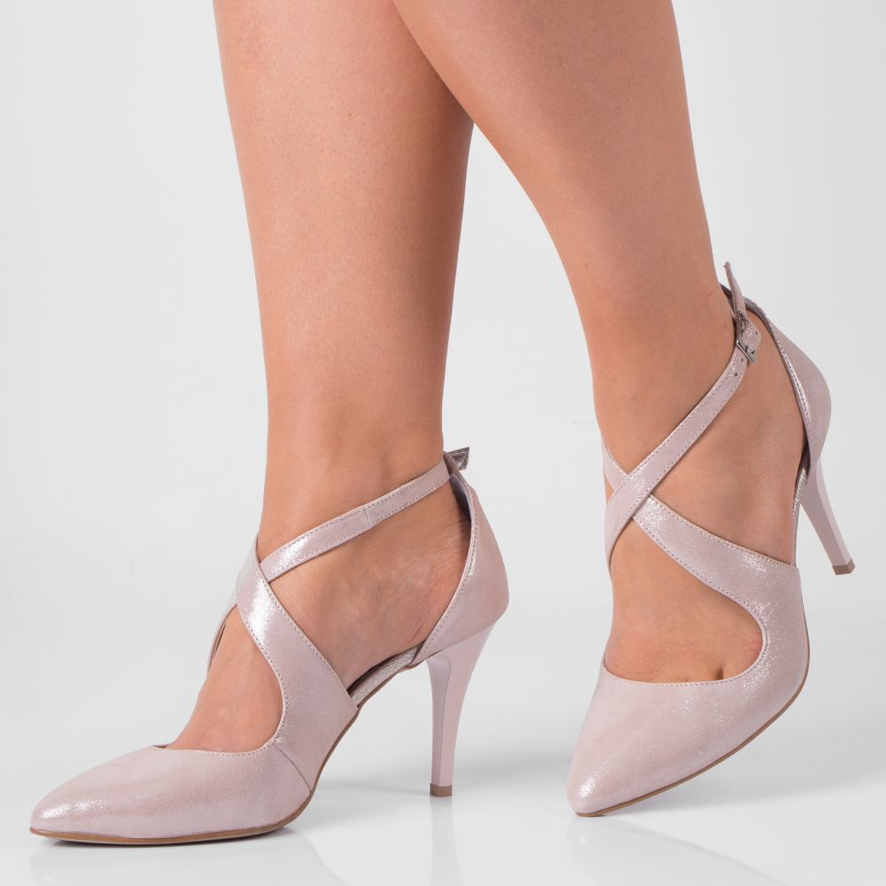 Světlé Lodičky Se Špicí, Odkryté Proužky Na Kříži 40