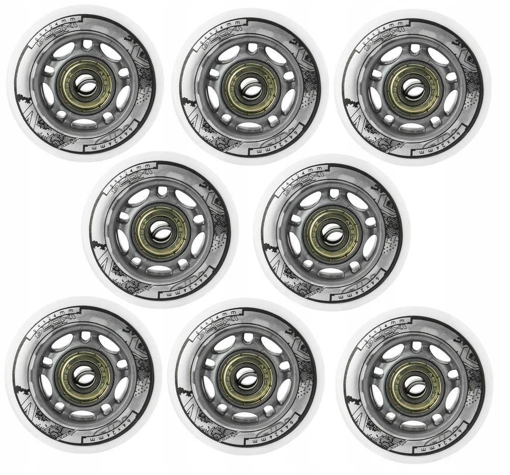Komplet 8x Kółka 64 mm + Łożyska ABEC-7 Do Rolek