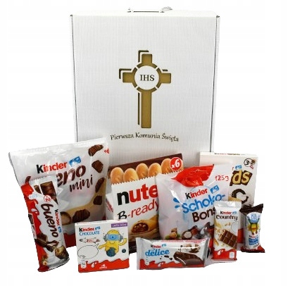 Komunia box zestaw prezentowy słodycze Kinder Komunię dziecka