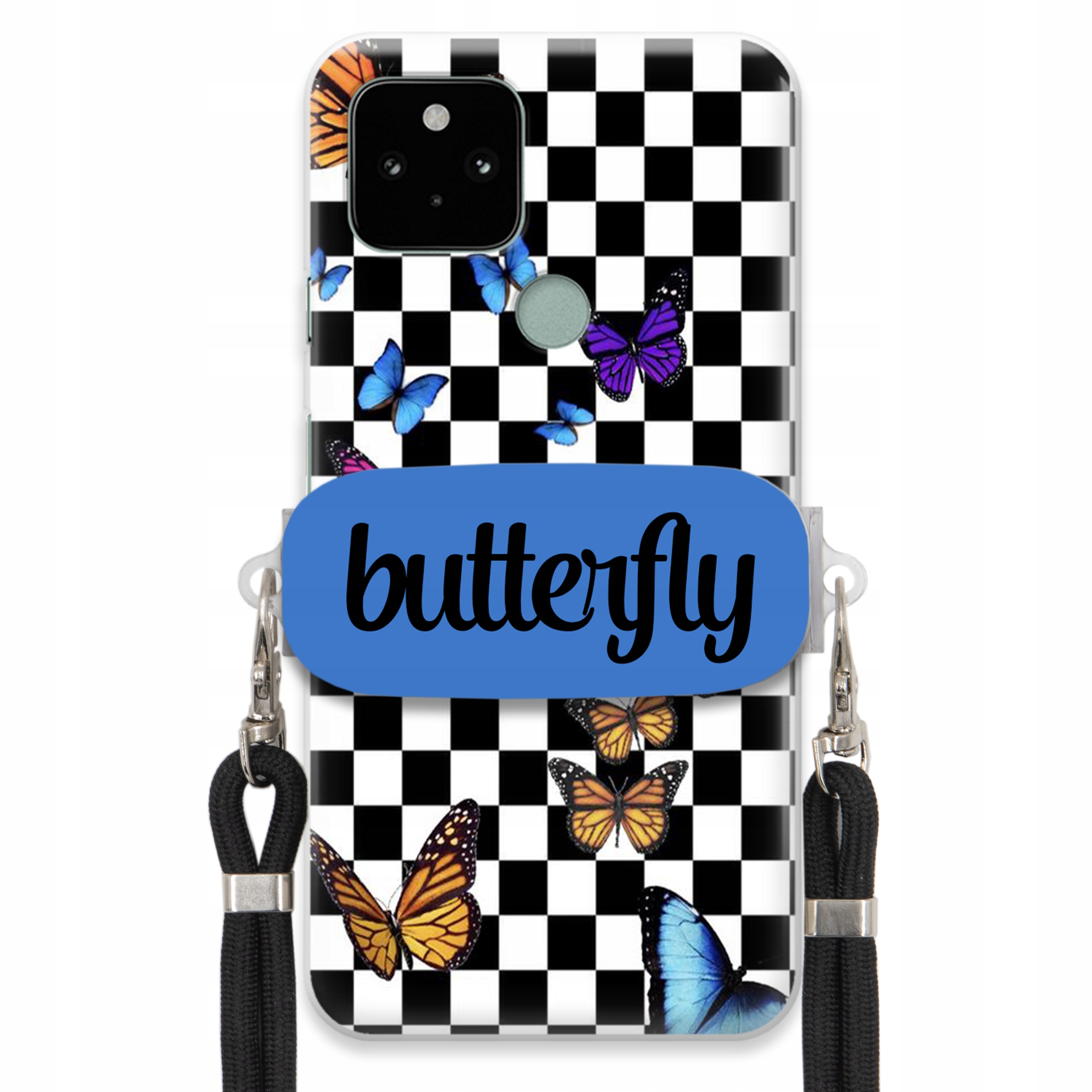 Pouzdro Pro Google Pixel 5A Case Obdélníkový Držák Vodítka Motýli