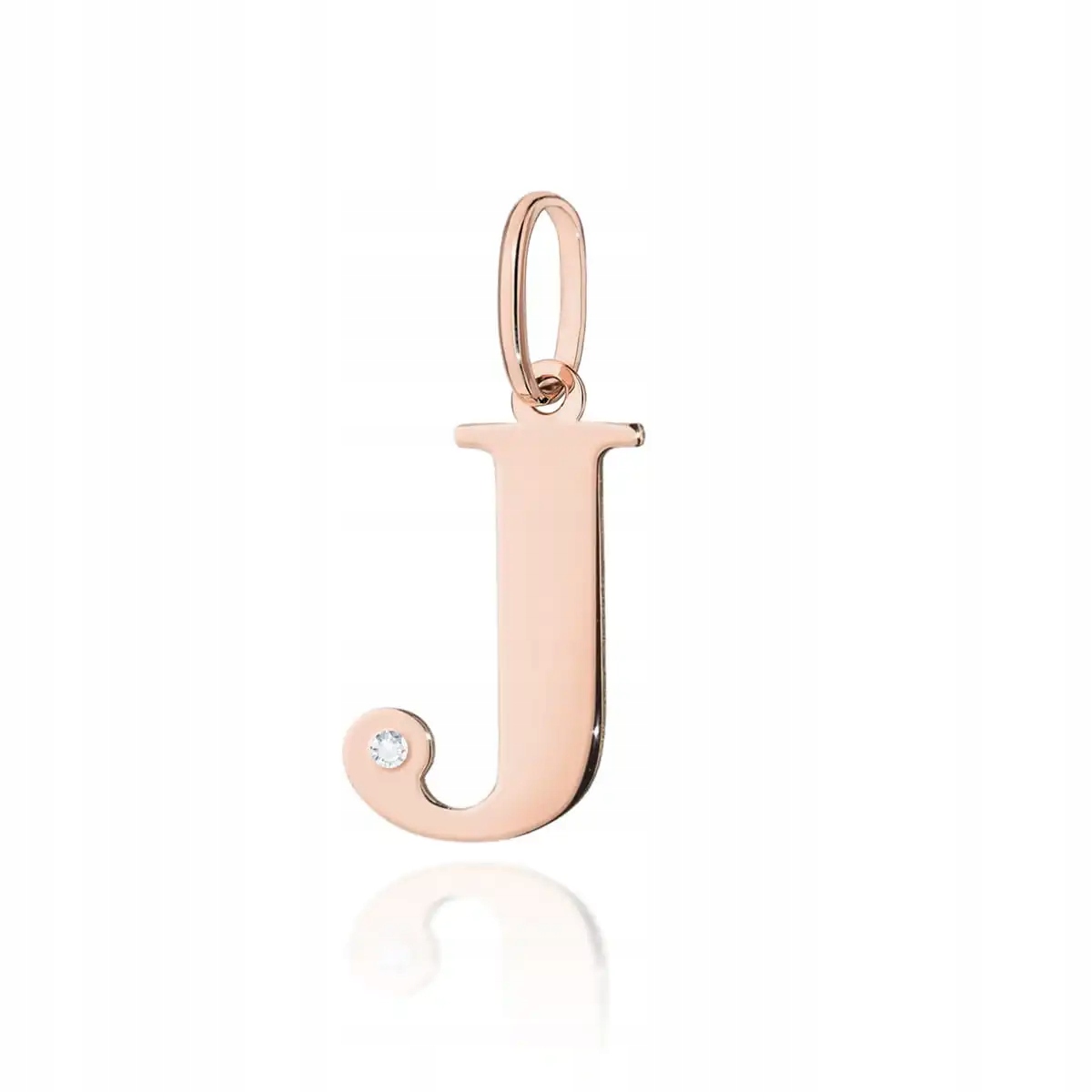 Přívěsek ze zlata 585 s diamantem písmeno J růžové zlato elegantní pro ni