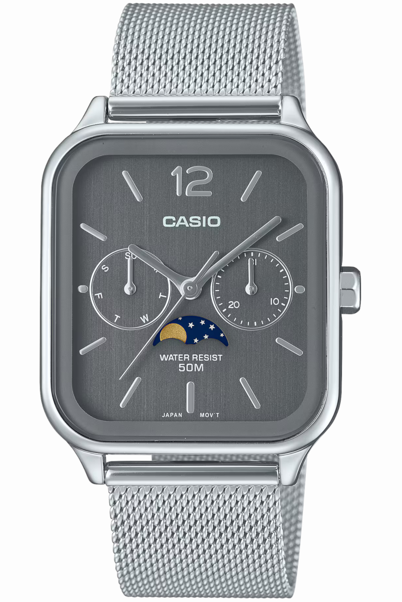 Pánské hodinky s fázemi měsíce Casio MTP-M305M Gwar.3+3L Zibi Gravírování