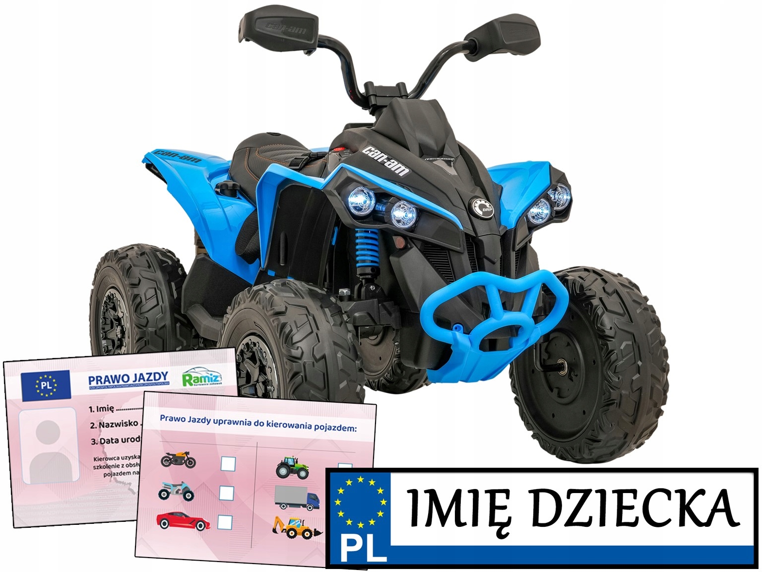 mocny Quad na akumulator Maverick Atv wskaźnik naładowania 2 x silnik 400W